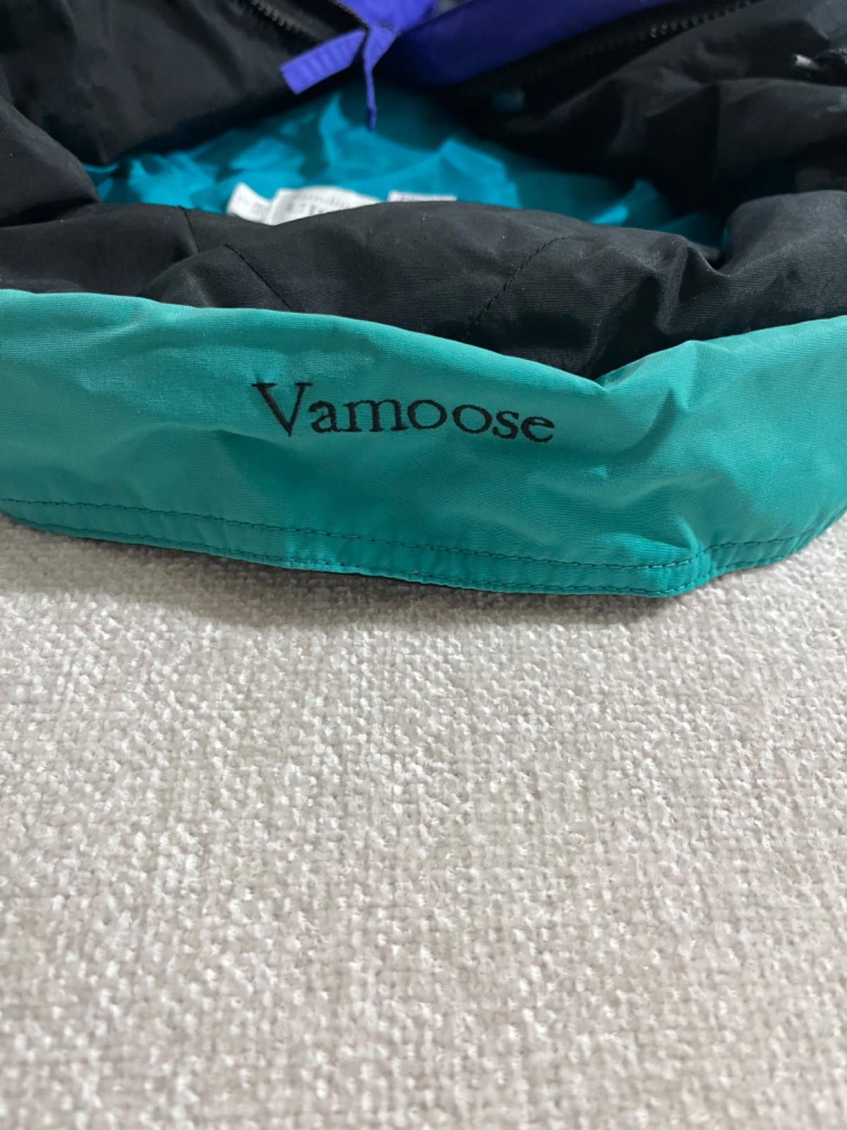 Vtg 90s Columbia Size L Ski Jacket Vamoose Bright Colorblock Teal Black Purple