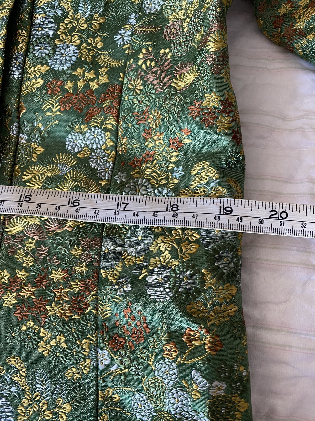 Vintage 1960’s Hand Tailored 2 Pc. Asian Brocade Neru Collar Suit