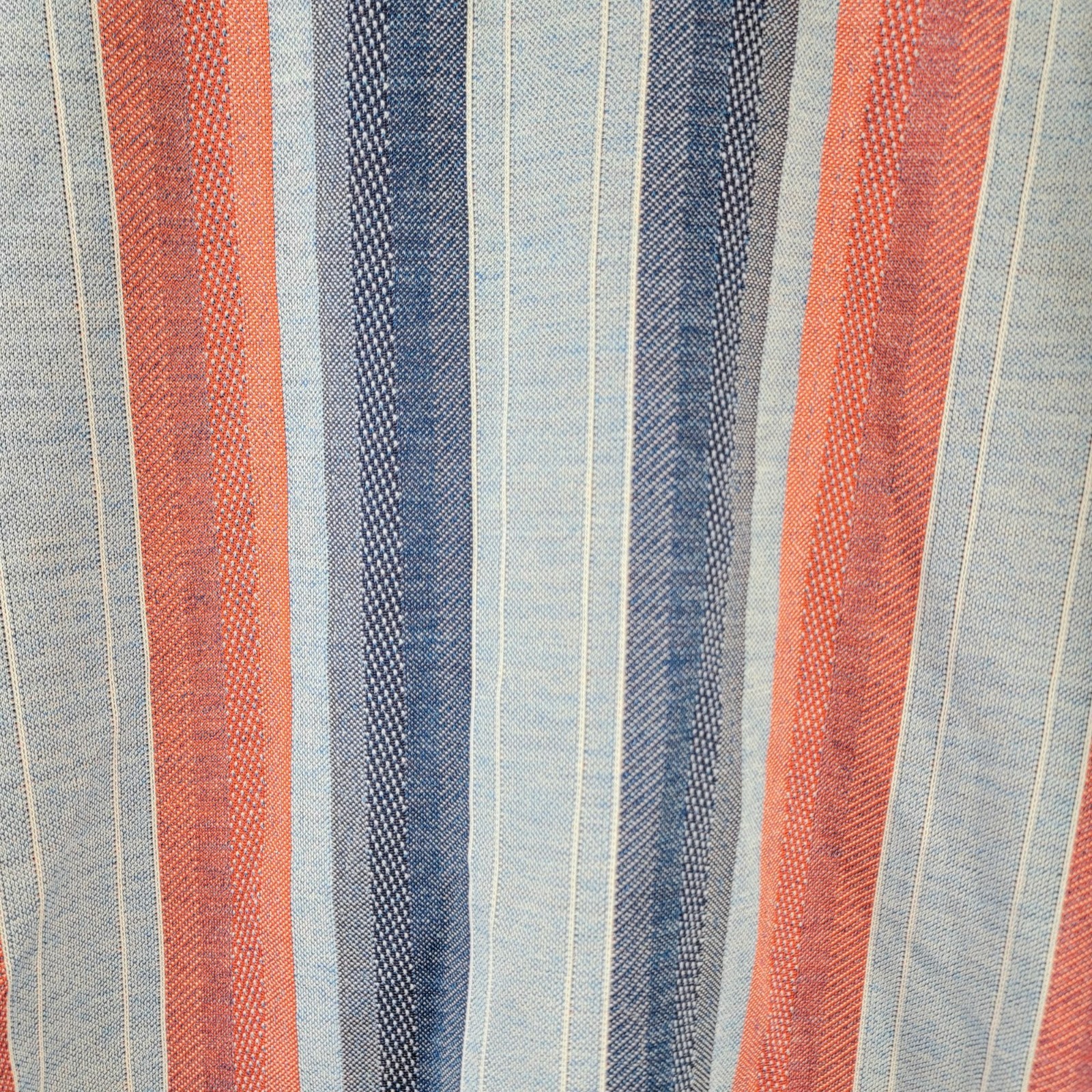 Vintage 70s Stripe Shirt Jacket Women Medium Pink Blue Collar Button Lightweight