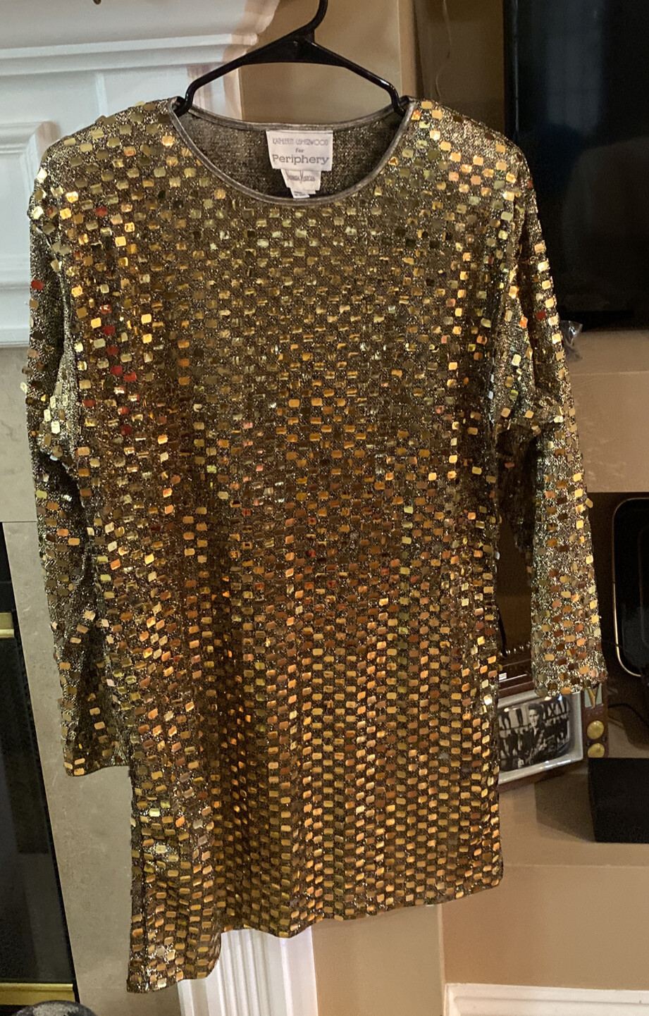 VTG 80s Kathleen Usherwood Periphery Nieman Marcus SHEER BLING Cocktail Dress S