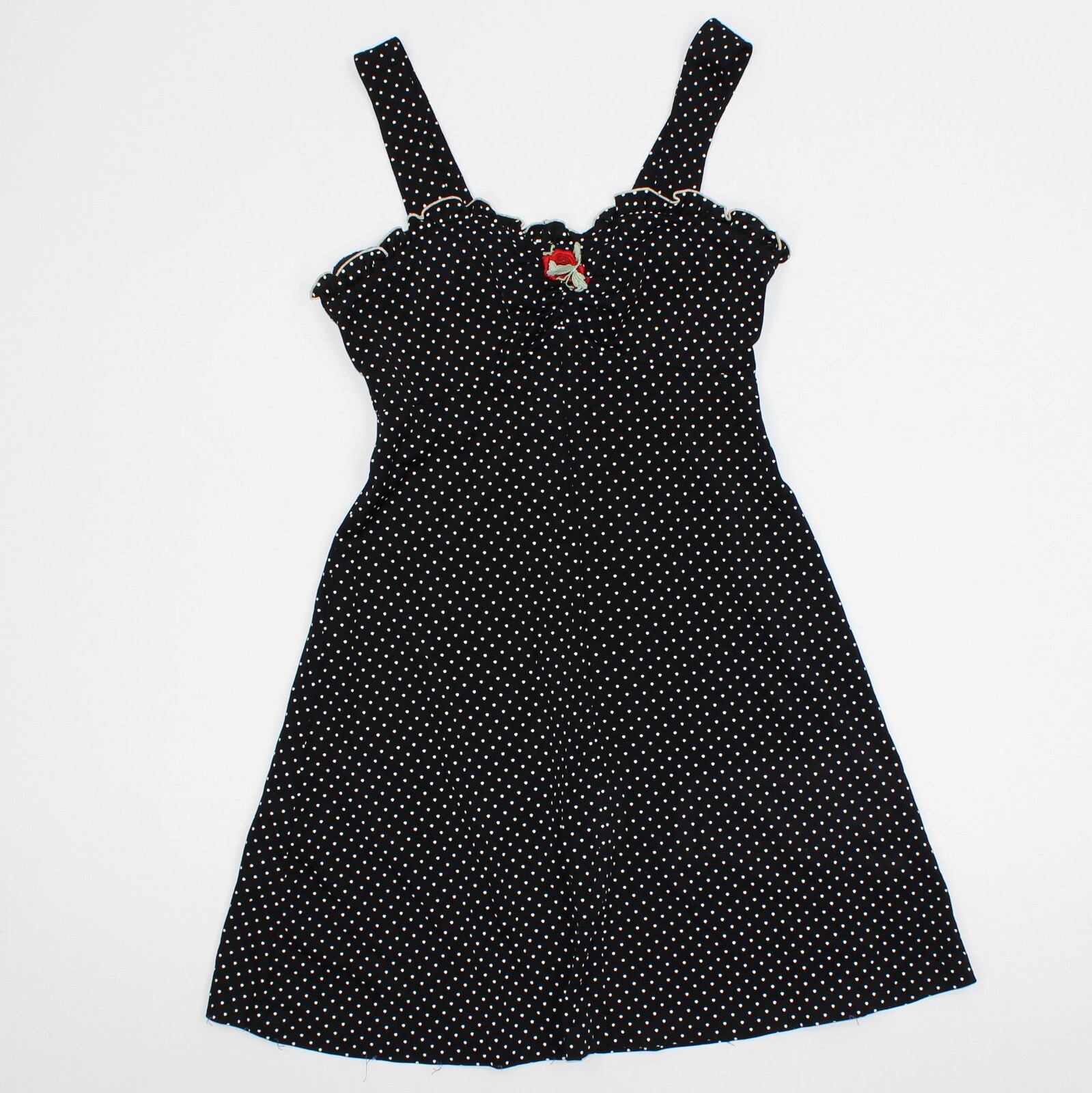 Vintage Terri Black White Polka Dots Summer Juniors Dress Size 9