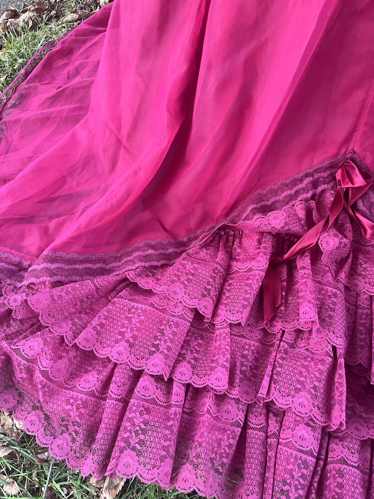 Vintage Prom Dress 1980s Does Victorian Puffy Sleeve High Collar Formal Maxi