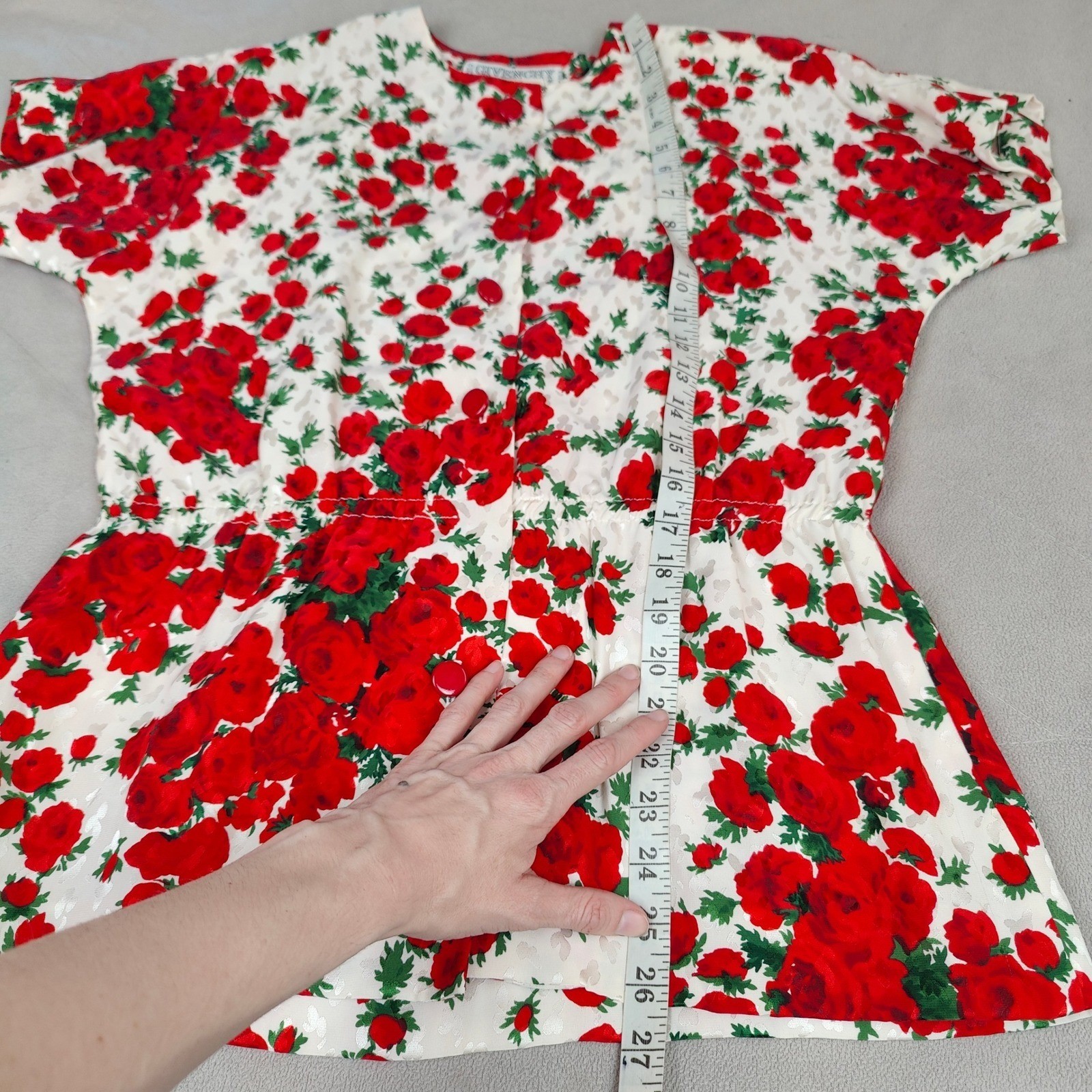 Vintage Givenchy Nouvelle Boutique Top Skirt Set Womens 38 US Small Silk Floral