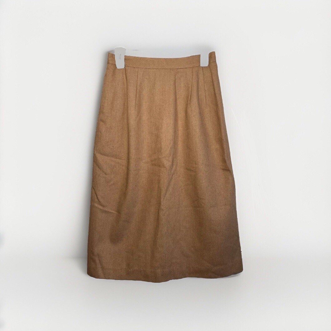 E.H. Woods Wool Tan A-Line Skirt VTG