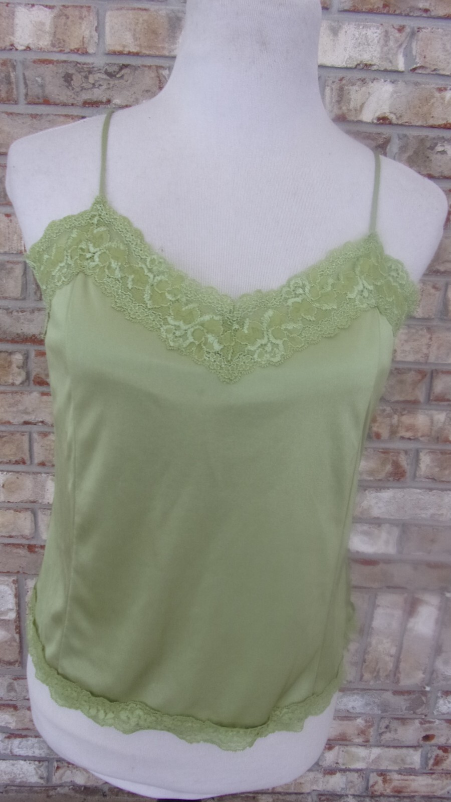 WORTHINGTON SZ PETITE L GREEN POLY CAMISOLE TOP