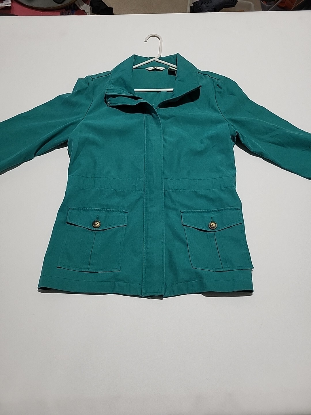 Vintage Orvis Jacket Women’s Medium Green Full Zip Polycot 80’s Casual Outdoors
