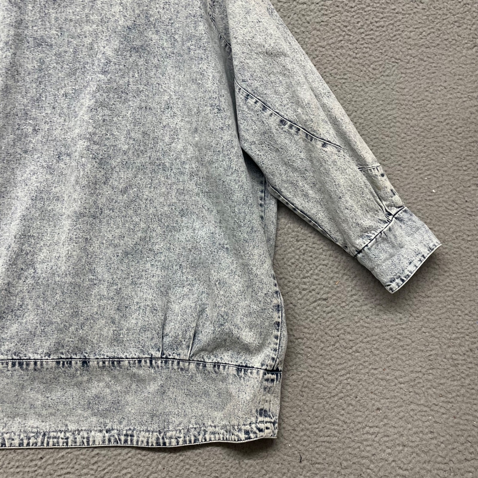 Vtg Acid Wash Denim Jacket Womens XL Light Wash Studded 80’s 90’s Retro