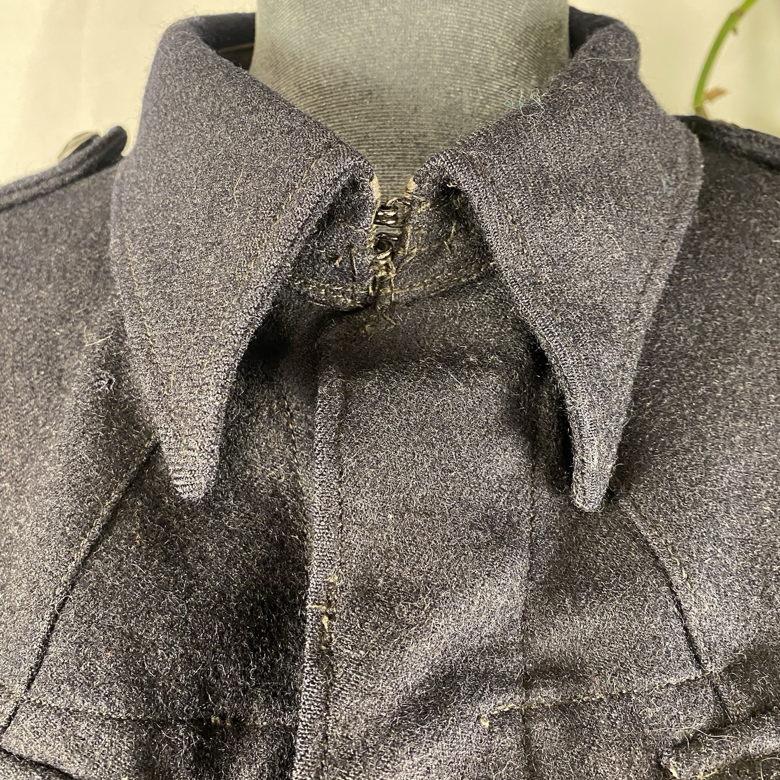 Vintage 1951 Women’s Wool Civil Defence Military Jacket Size 8 Navy