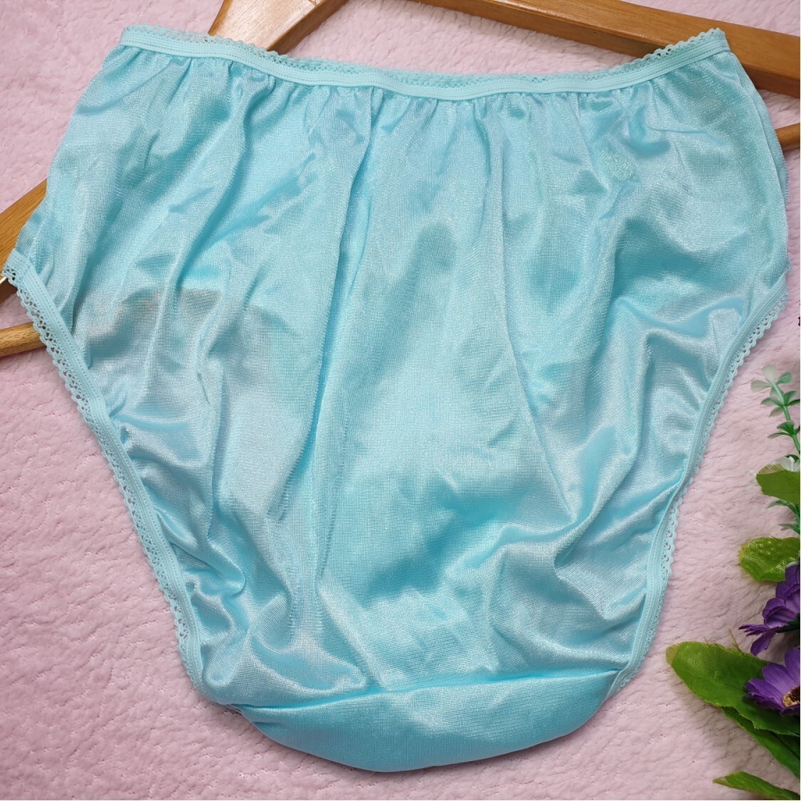 6 Pair Vintage Silky Panties 100% Nylon Sissy Sheer Briefs Size 6-7 Hip 35-39″