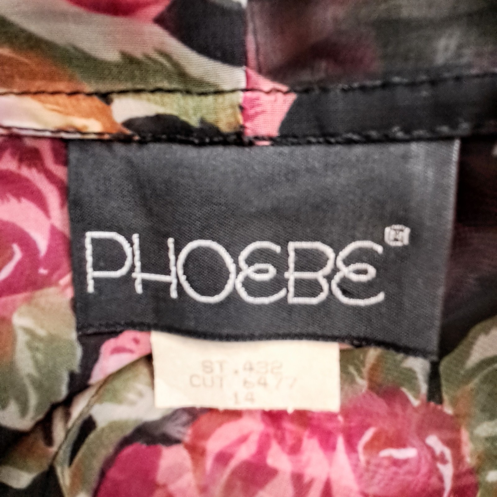 Vintage 80s Phoebe Floral Coquette Midi Dress 40s Inspired Silhouette Sz 14