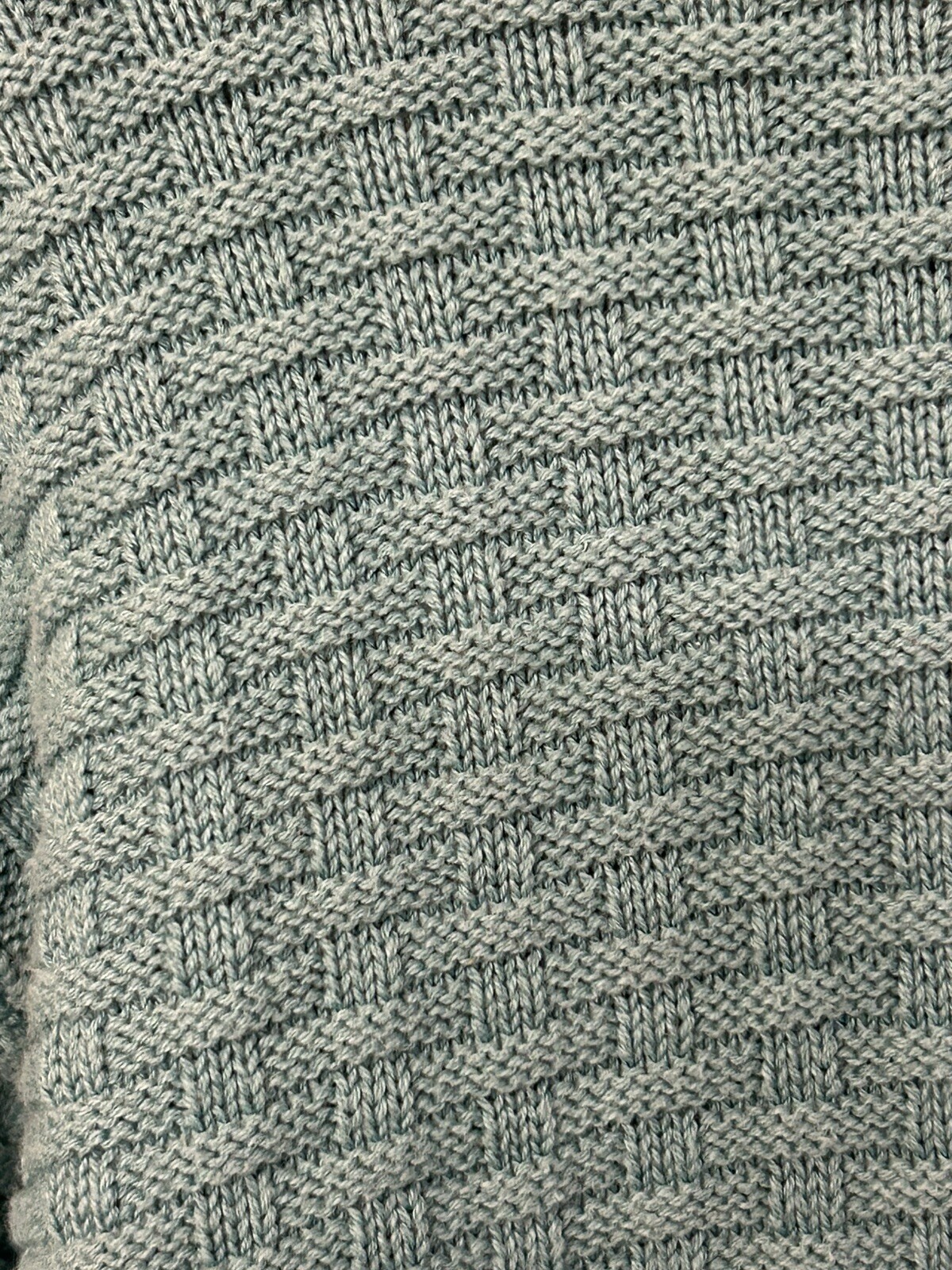 VTG 80’s Made In USA Woolrich Women’s Cotton Knit Sweater Basket Weave Crew neck