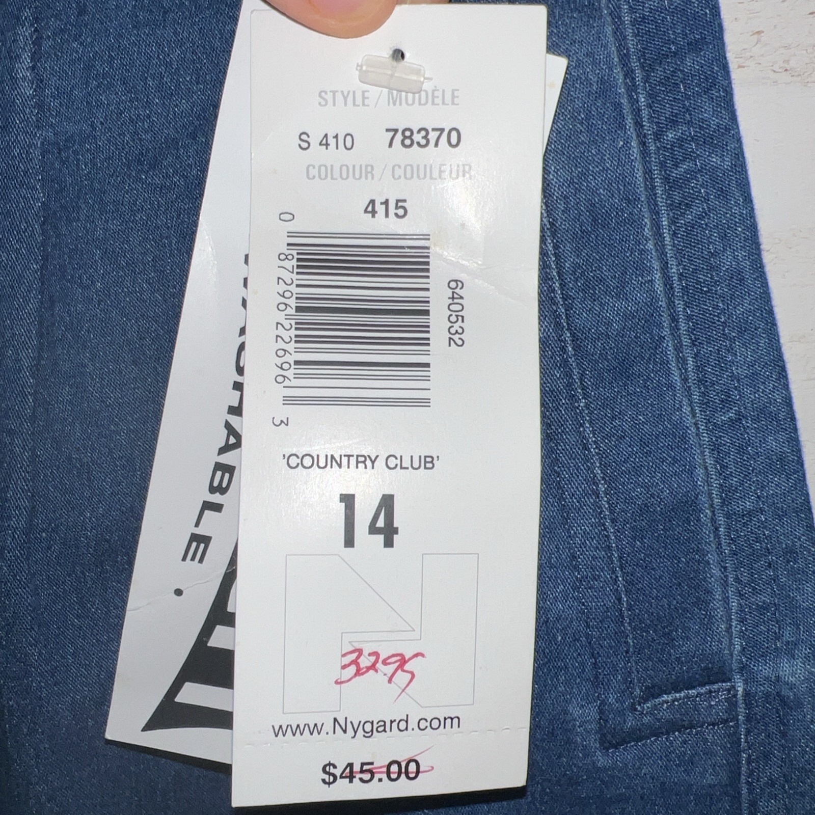Vintage TanJay Petites 14 Denim Blue Jean Cotton Midi Skirt Button MODEST NEW