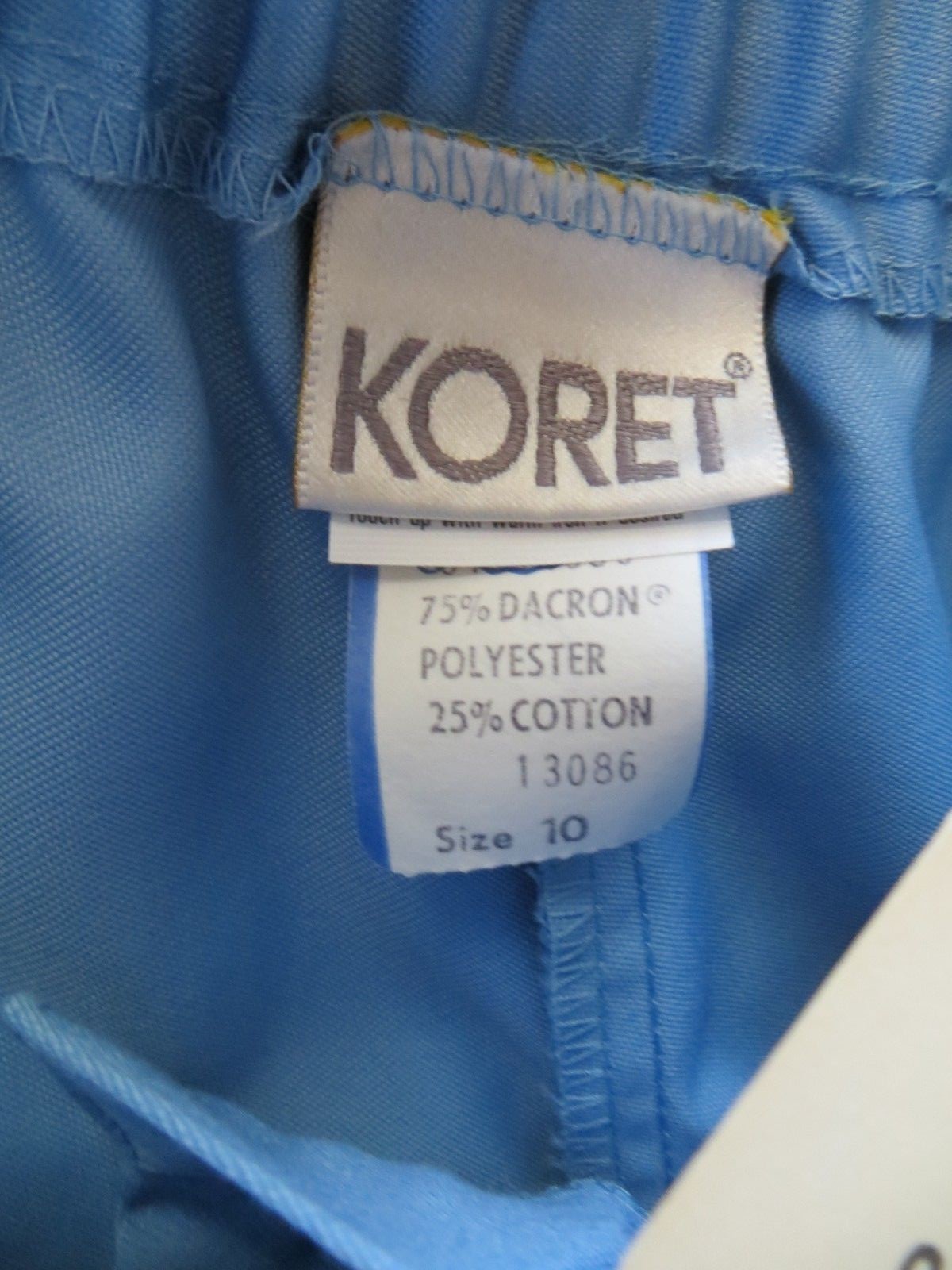 NWT 80’s Vintage Koret Light Blue Poly Cotton Belted High Waist Mom Pants 10