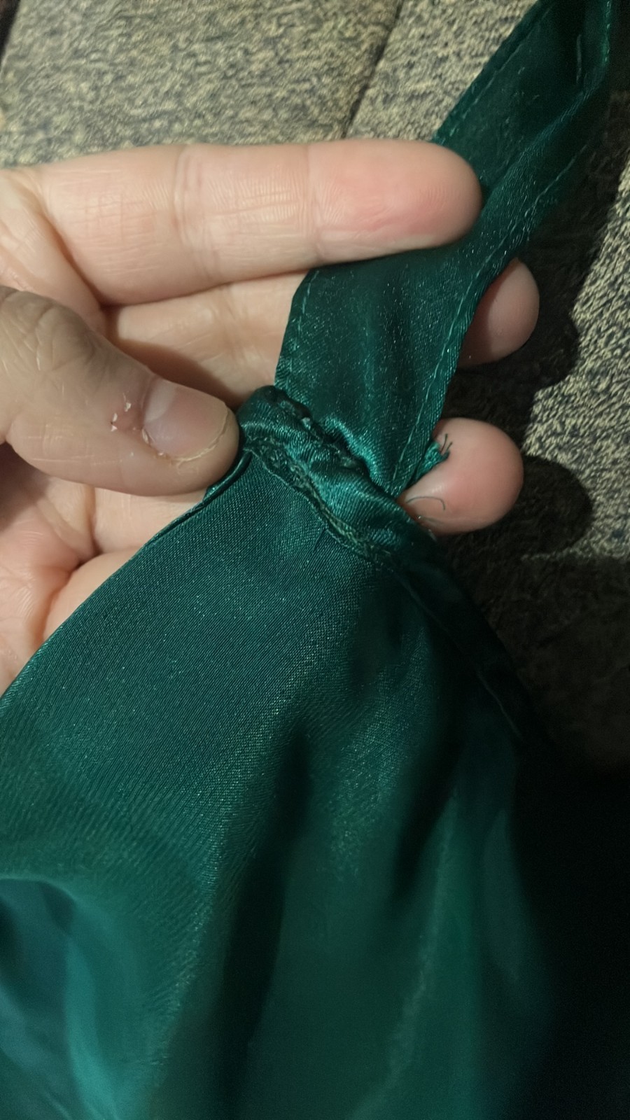 Vintage Adonna Green Satin Slip NIghtwear Dress Size 34 1990s 2000s