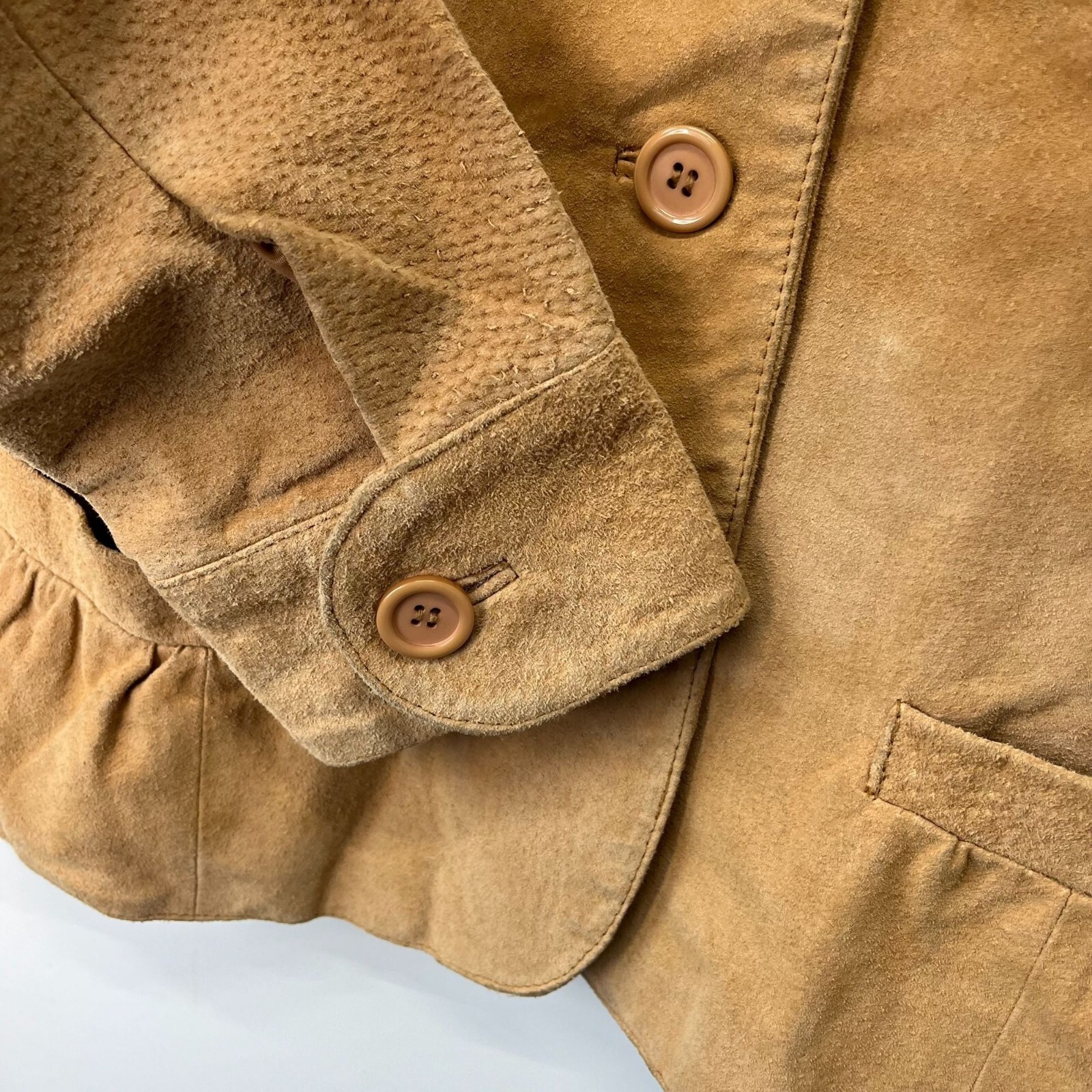 Metro Style Leather Jacket Ladies Size Small Tan Brown Suede Color Vintage 80s