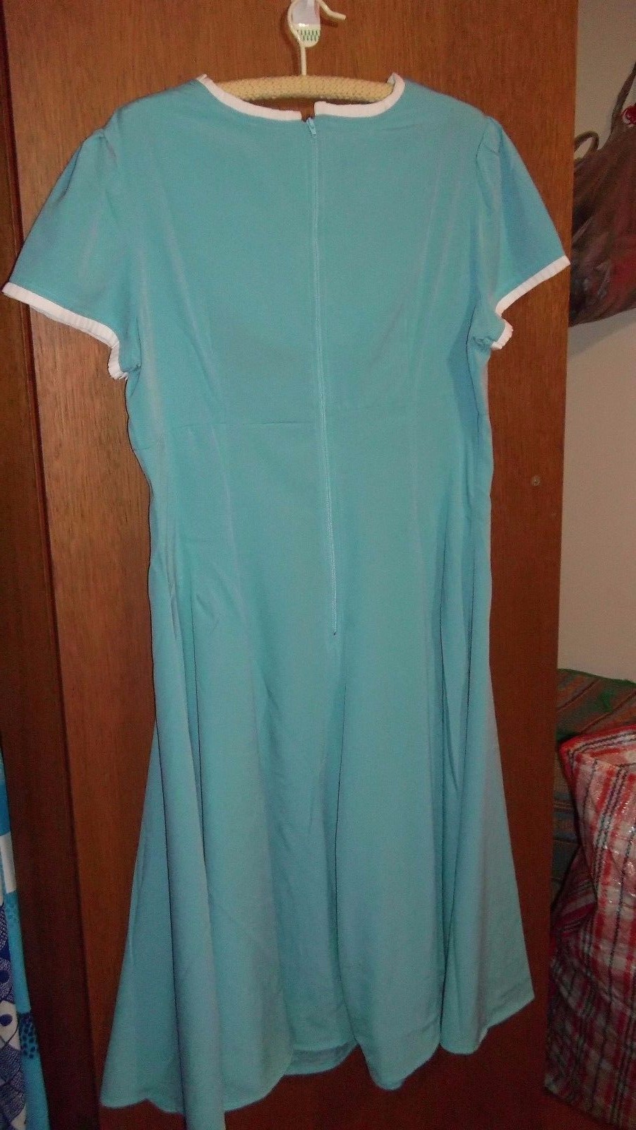 50s Vintage little Party Dress Rockabilly Teacher hell bunny blue pastel SZ 14