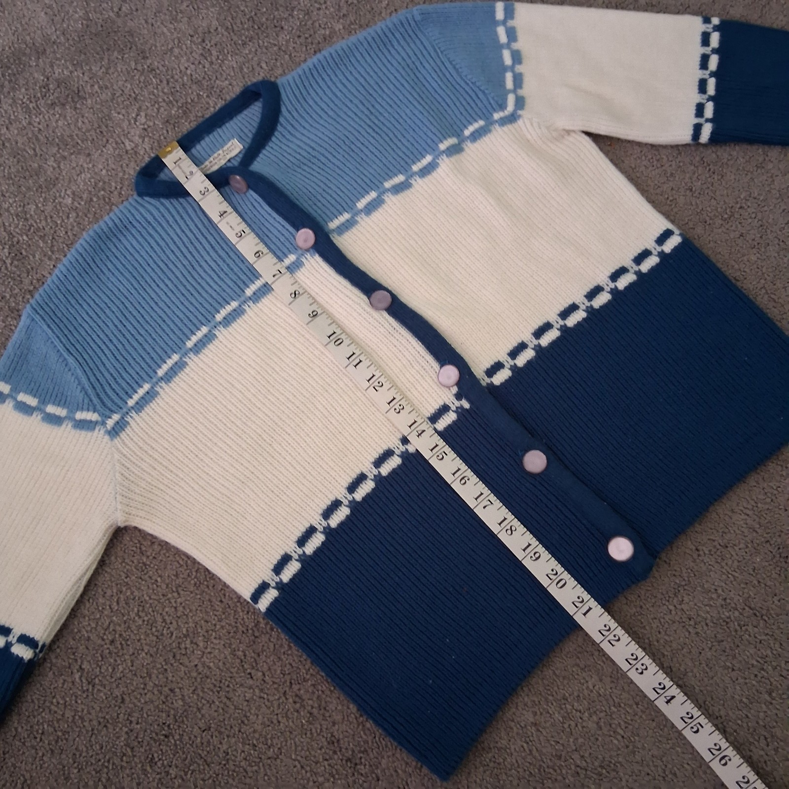 Vintage 1950s Turbo-Bulk 100% Orlon Acrylic Button Down Sweater Size Medium