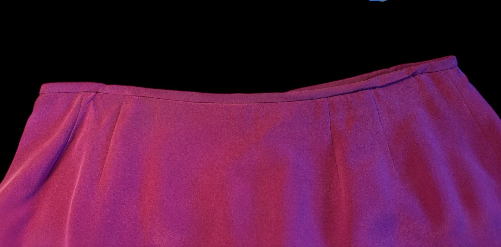 Vintage Kasper 100% Silk Hot Pink Skirt Sz 12 Career Girl/Quiet Luxury/Feminine