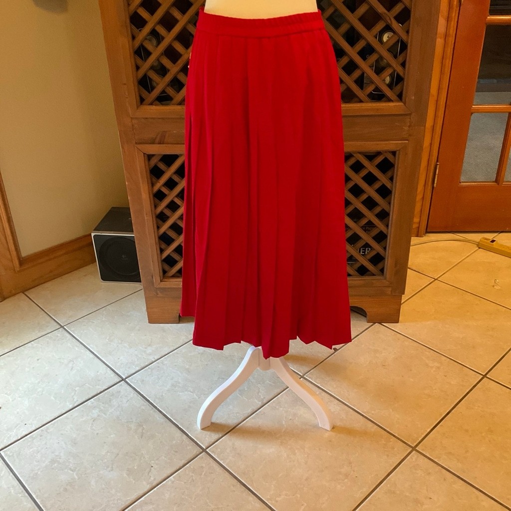 Vintage Hawksley & Wright Dead Stock Pleated Wool Skirt Made in USA medium