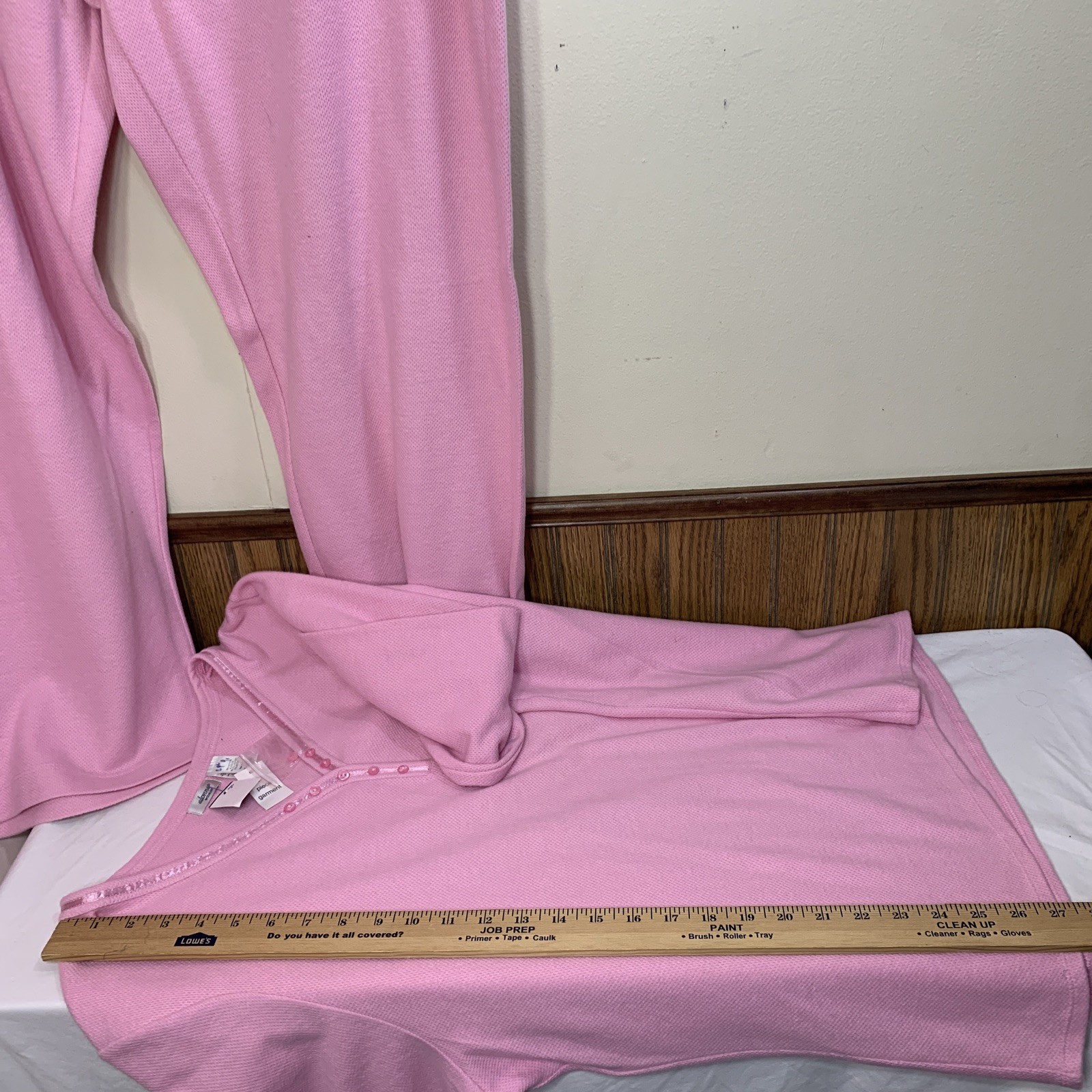 Vintage Lounge Set Pajamas XXL Soft Textured Knit V Neck Pull On Pants 2pc