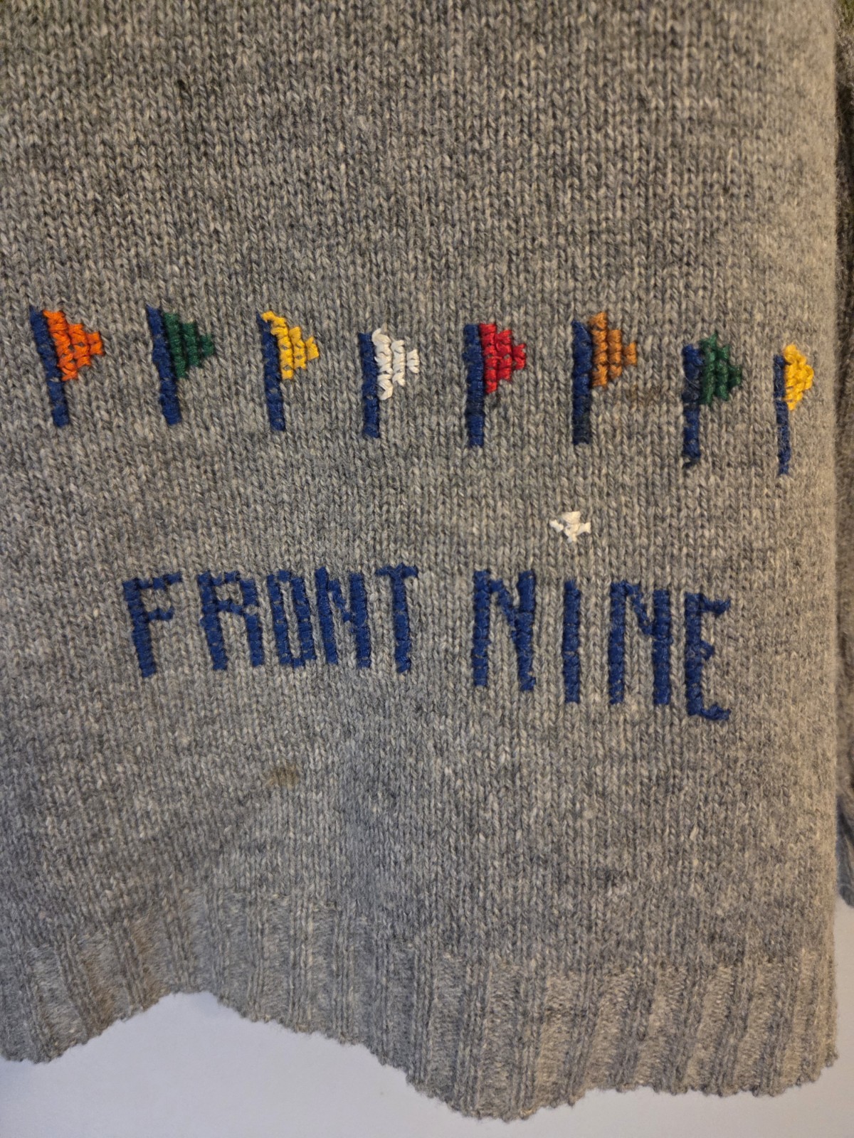 Vintage 80s Scotch Nap Old Colony Front Nine Back Nine Gray Sweater