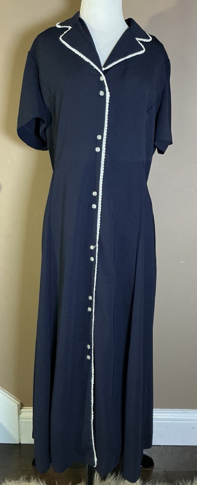 Vintage Julian Taylor 80s 90s Button Front Tie Waist Maxi Dress Cottagecore