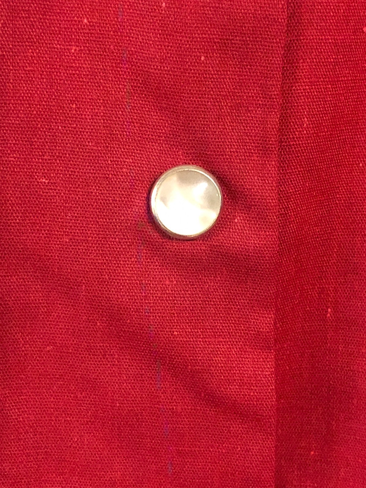 Vintage 1983 Goblettes Red & Blue M/L Smock Top Snap Closure NOS Deep Pockets