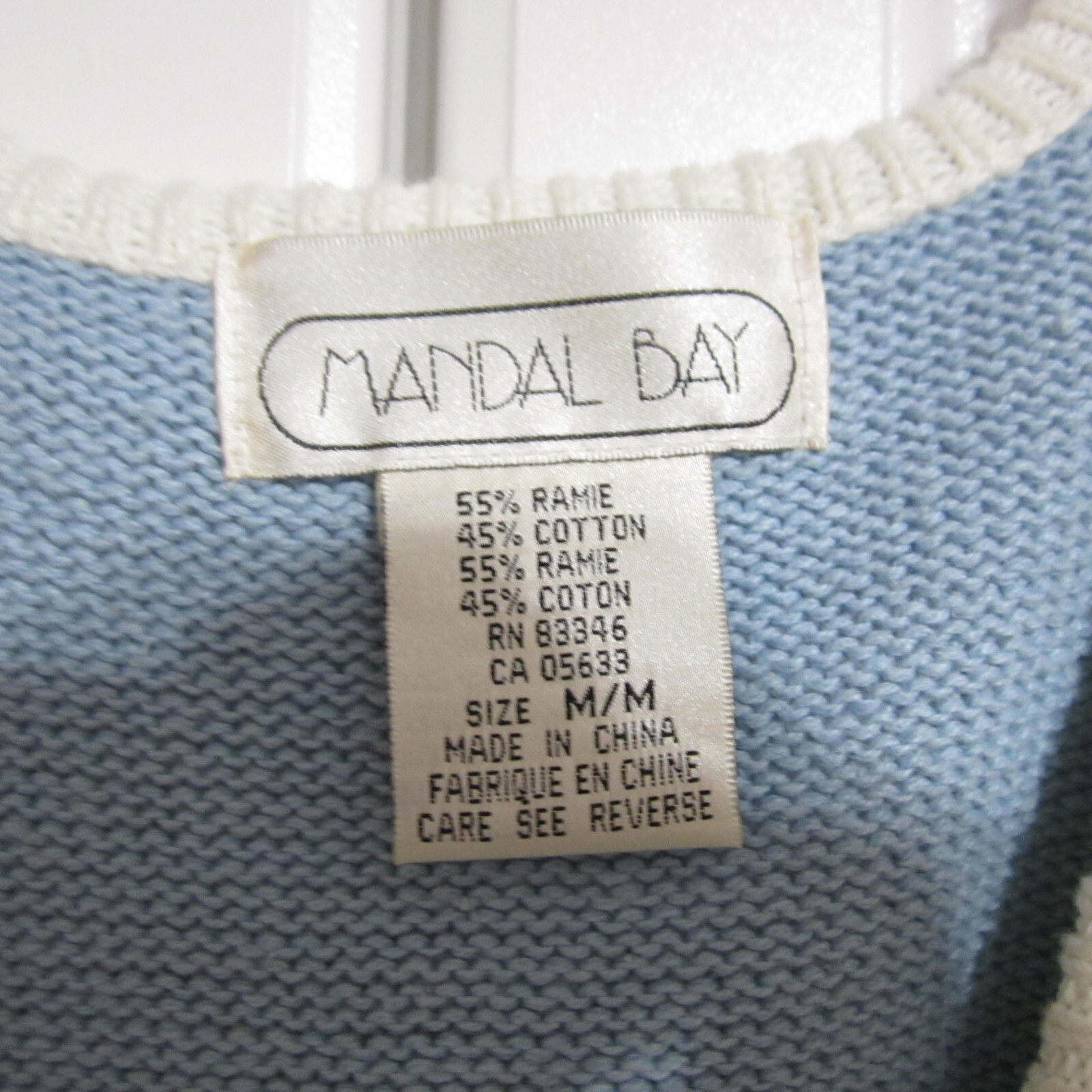 Vintage Mandal Bay Knit Vest Size Med Butterflies with Beads Green/Blue/Purple