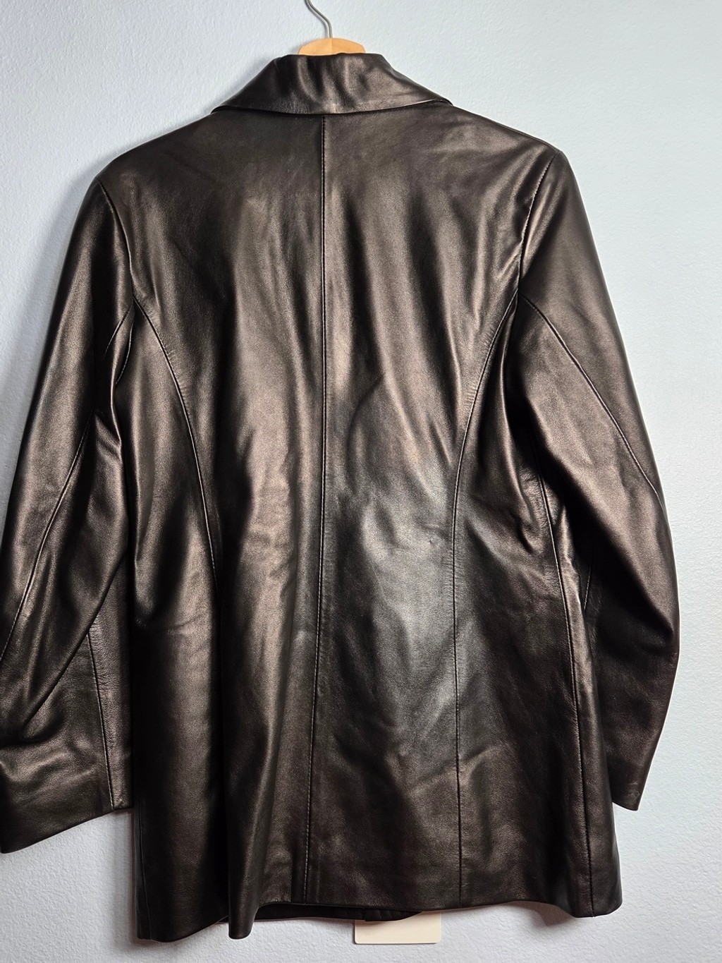 Sergio Rossi Leather Jacket Size 42 Made in Italy ’90s Grunge Sleek Matrix Core
