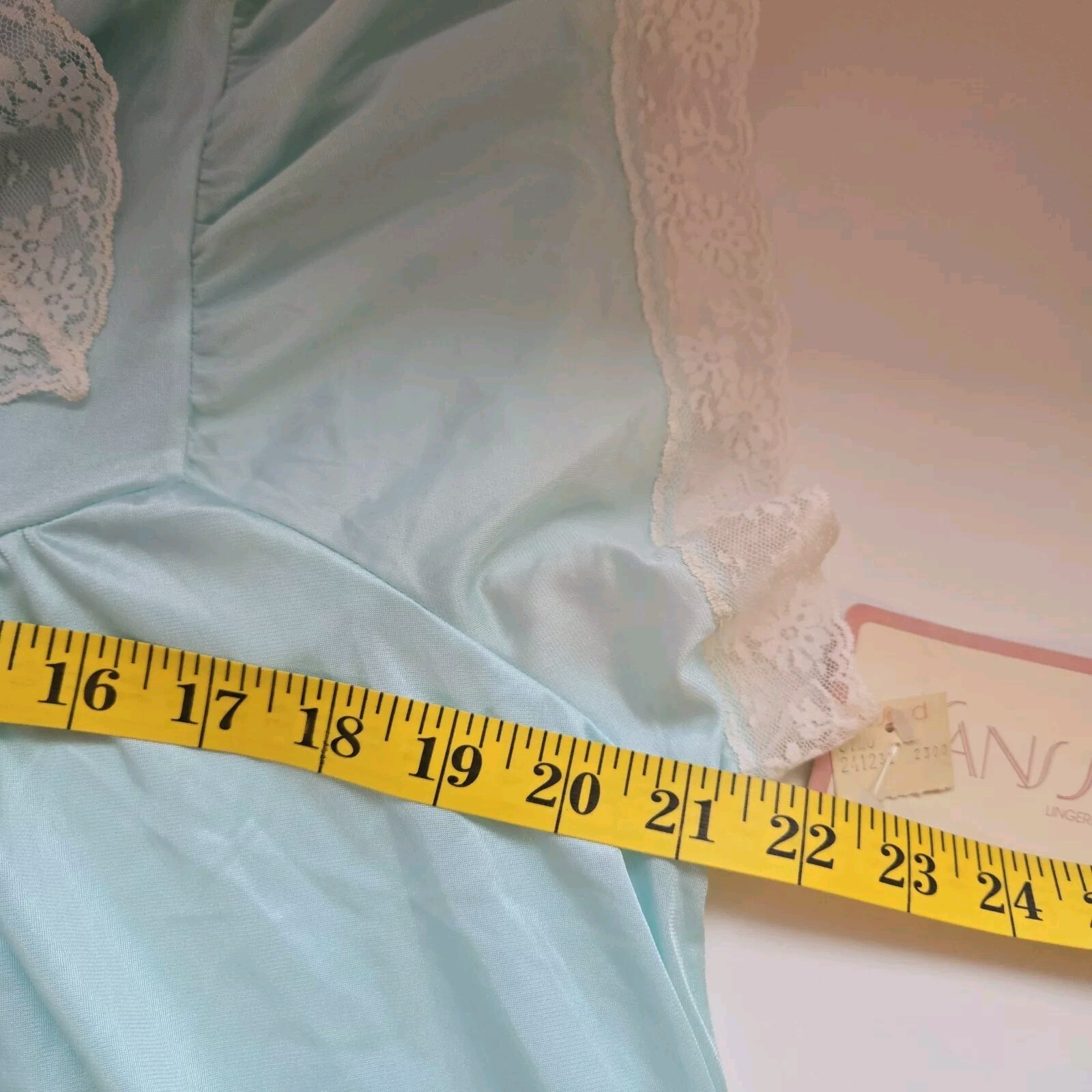 Sans Souci Vintage Nightgown Pale Aqua Blue Size M Lingerie Nightie Usa New