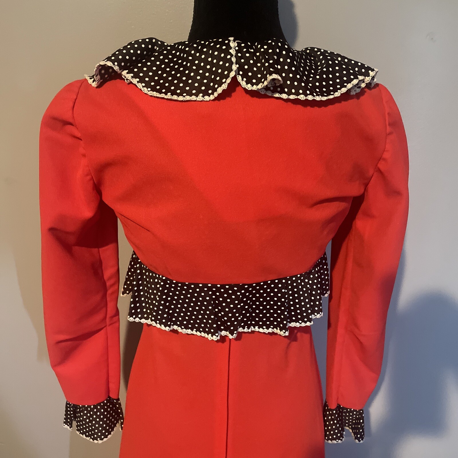 Vintage Jim ‘N Me Maxi Dress Red Black Sz 7 Juniors Two Piece Set Crop Jacket XS