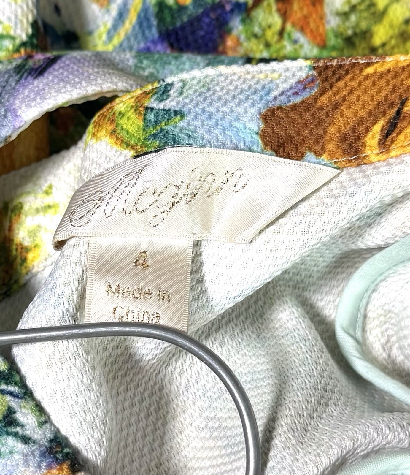 Vintage SZ 4 McGinn Retro Halter Floral Dress Garden Cocktail Party Cruise Wear