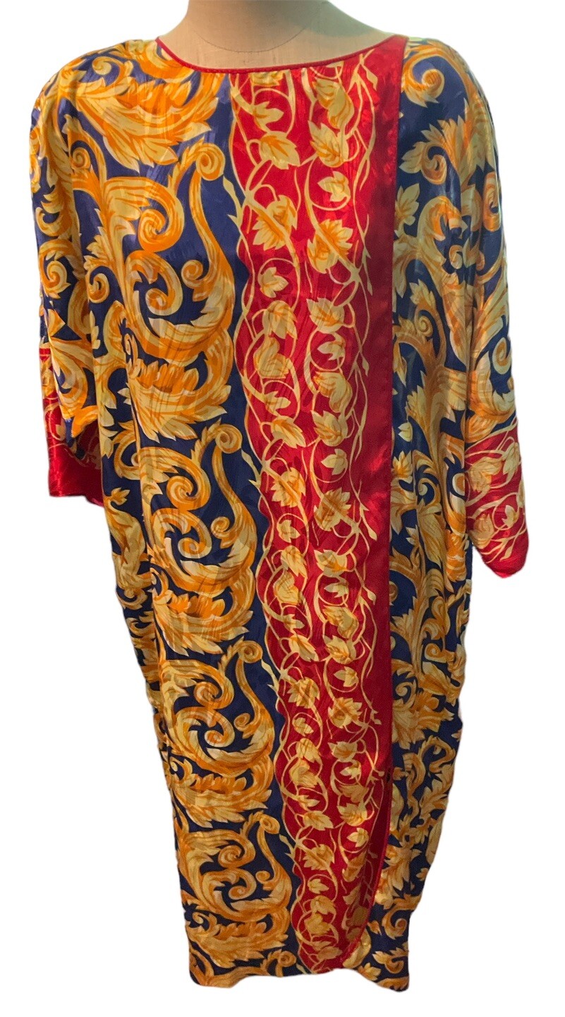 MARY MAFADDEN Vintage 80s ONE SIZE Hostess Gown Kaftan Muumuu Loungewear