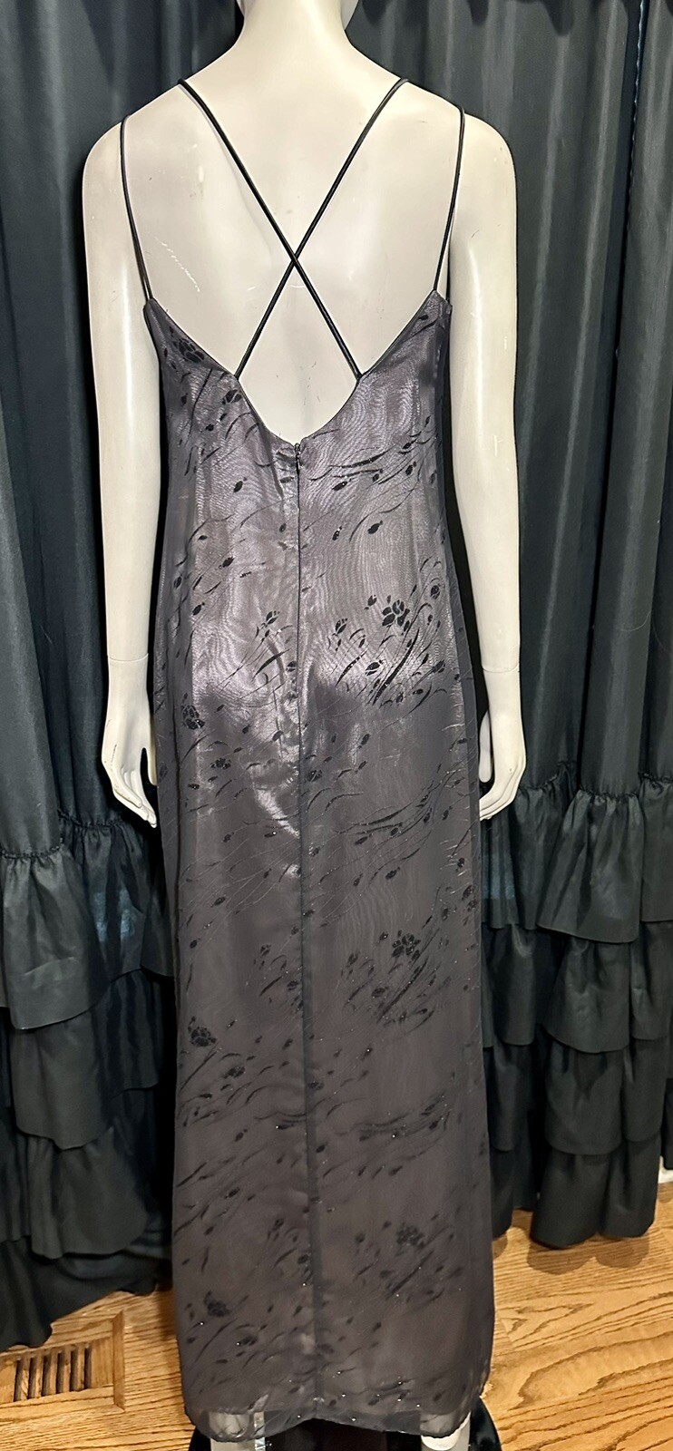 VTG Y2K Arianna By Rachel Kaye Black Mesh Overlay Whimsigoth Dress Sz 4