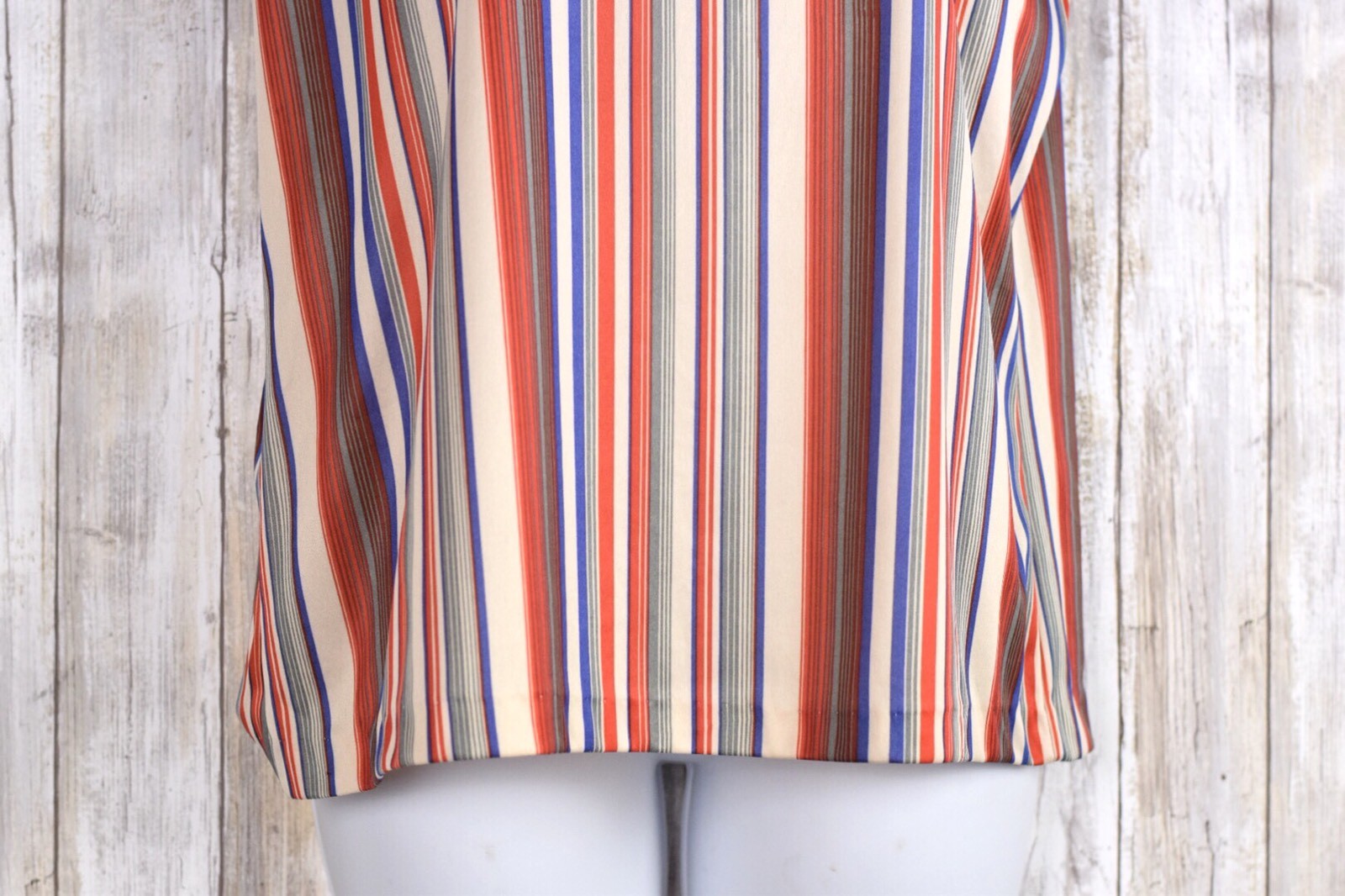 Vintage Rhoda Lee Short Sleeve Multi Color Stripe Shirt Size 12