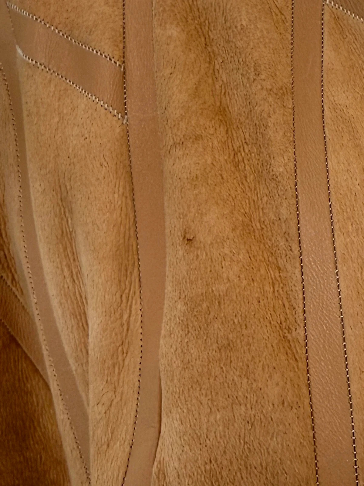 Vintage 1970s 80s Krizia Italy Brown Suede Leather Chinchilla Fur Coat Jacket
