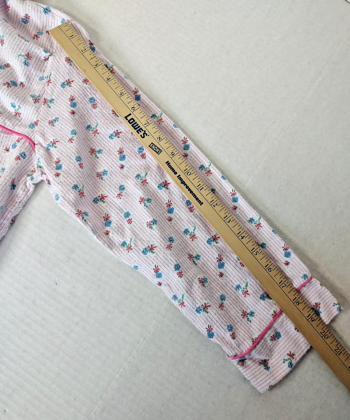 Vintage Jodie Arden Flannel Nightgown Sz Med Floral Pink Blue Granny Cottagecore