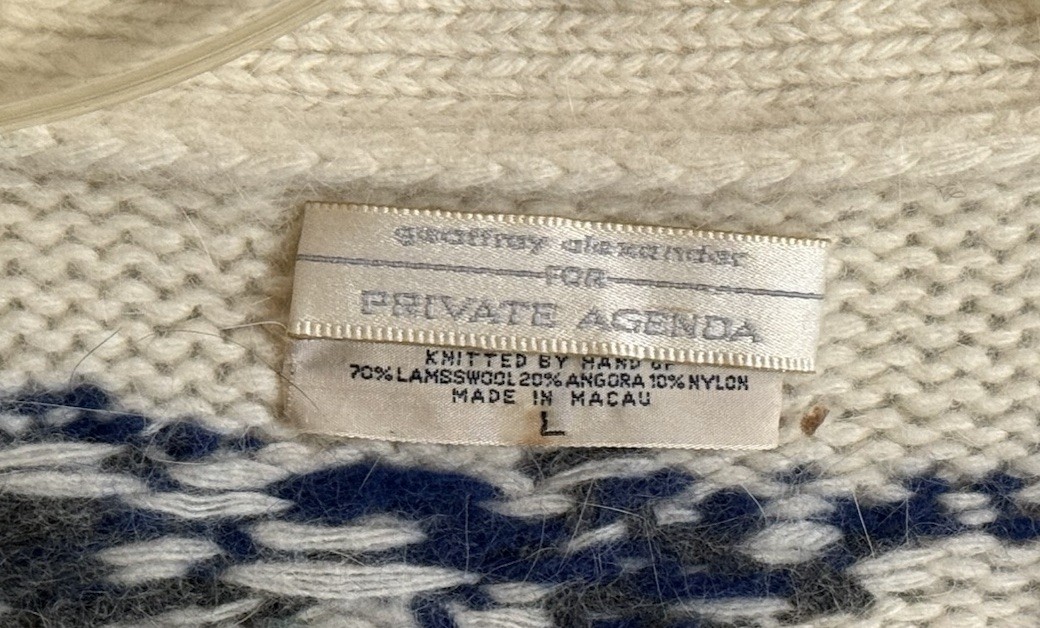 VTG Geoffrey Alexander Private Agenda Lambs Wool Angora Cottagecore Large EUC