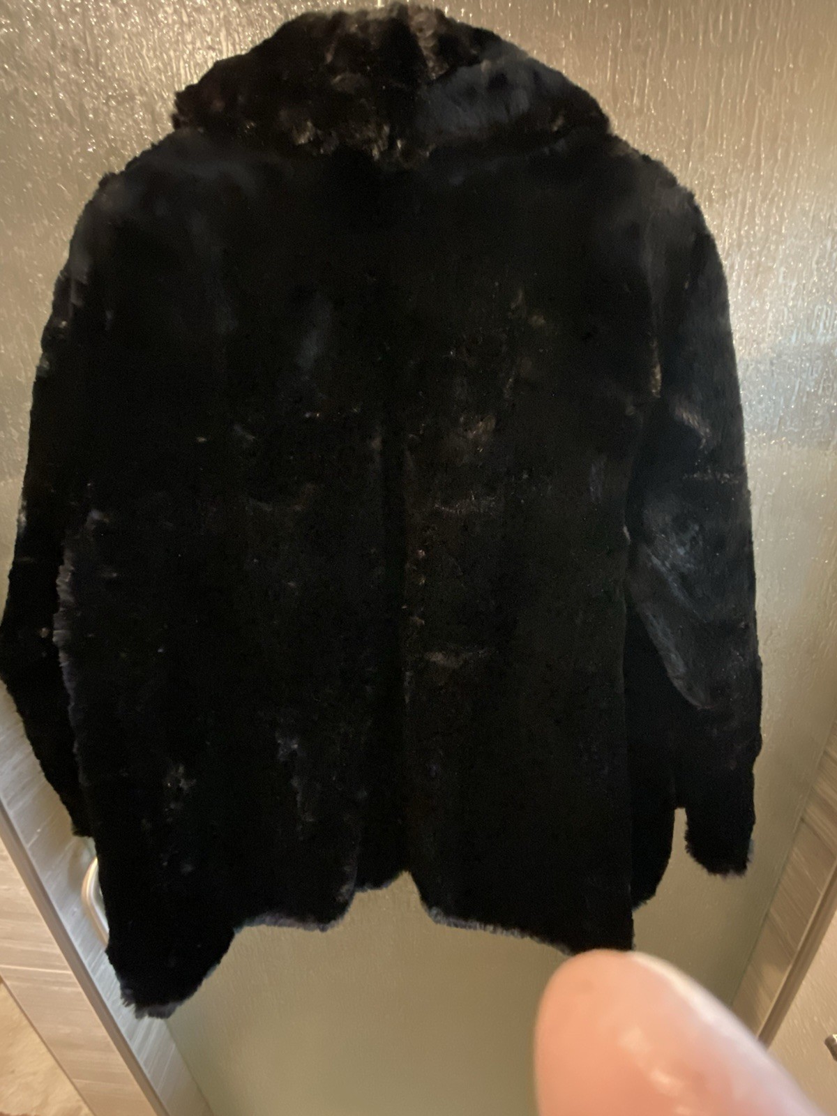 VINTAGE Genuine Rabbit Fur Coat Northgate Fur Co Black Size L GORGEOUS & RARE
