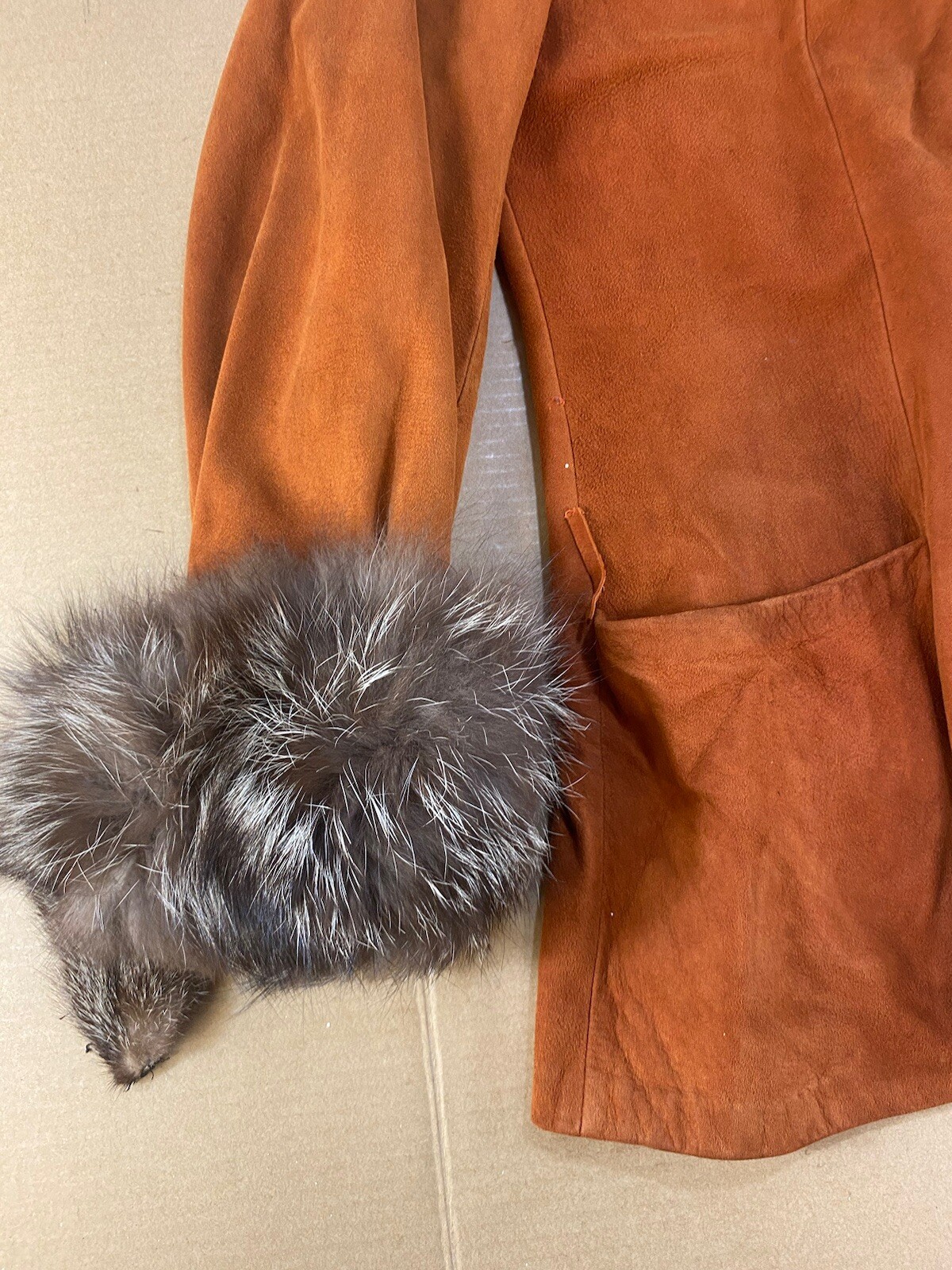 Vtg 40s 50s 60s Leather Suede Fur Mink Arizona Aztec Western Navajo Jacket Coat