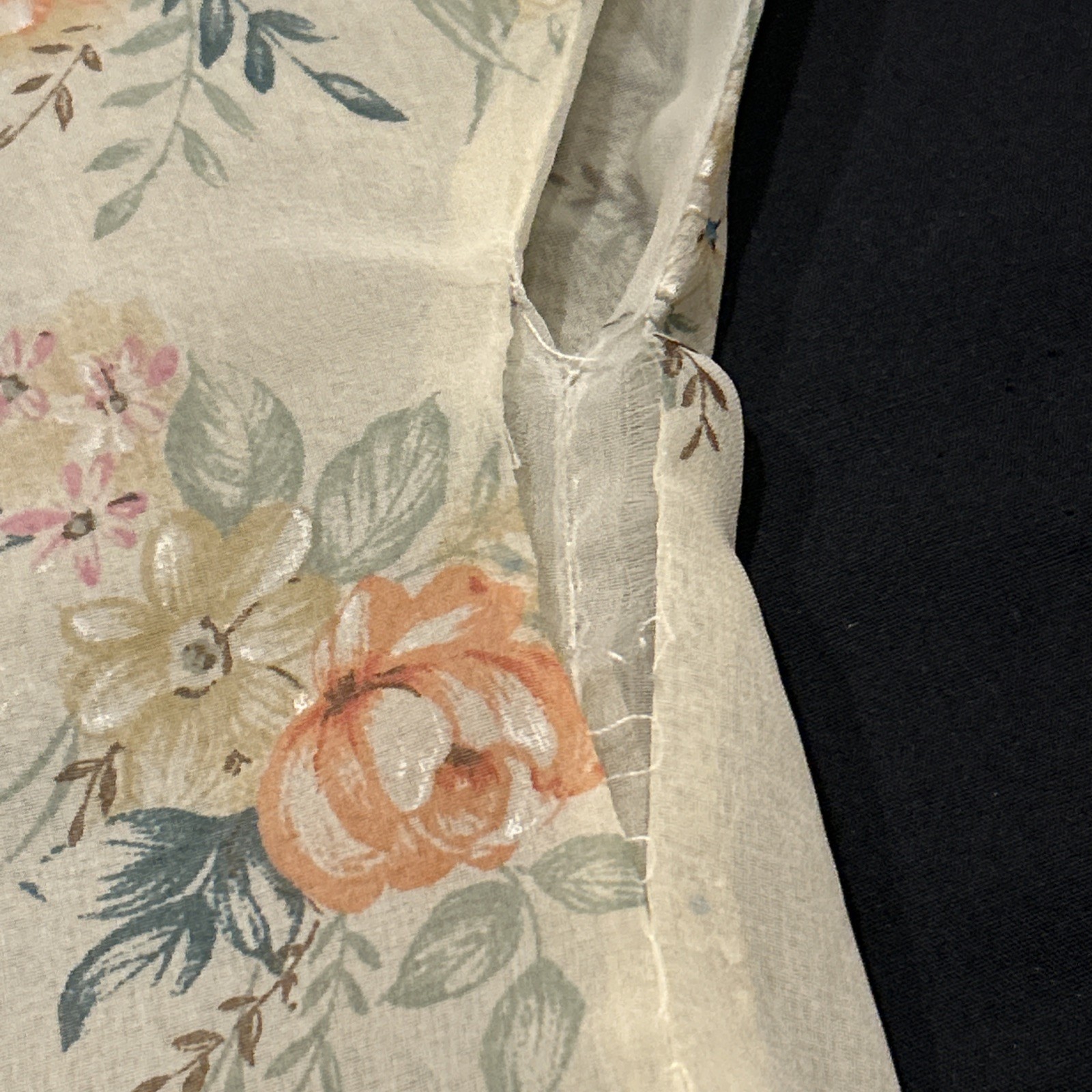 Vintage Women’s Floral Sheer Jacket Lightweight Sheer Layer Handmade A22