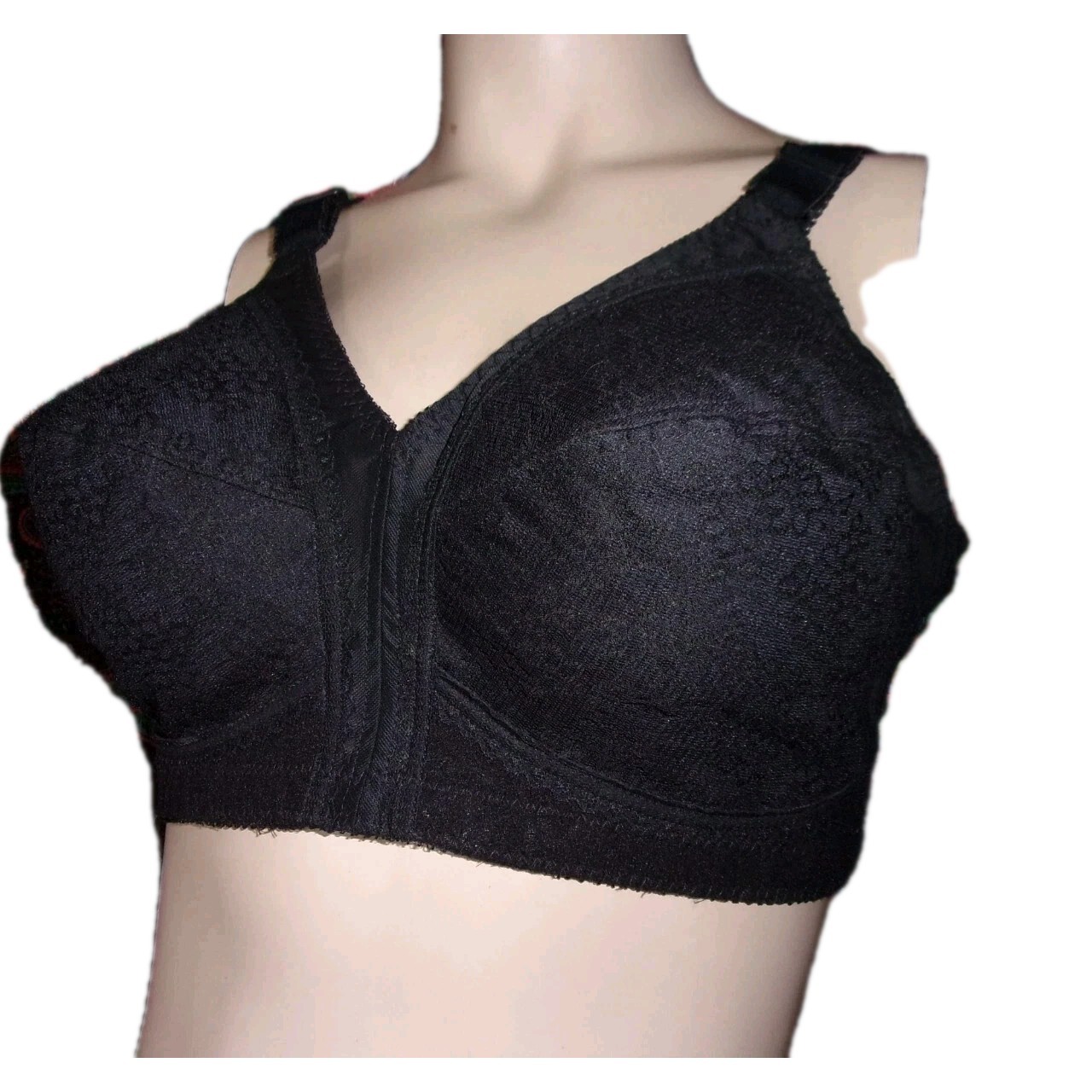 Vintage Playtex Black 18-Hour Lacy Unpadded Bra Lingerie 40B