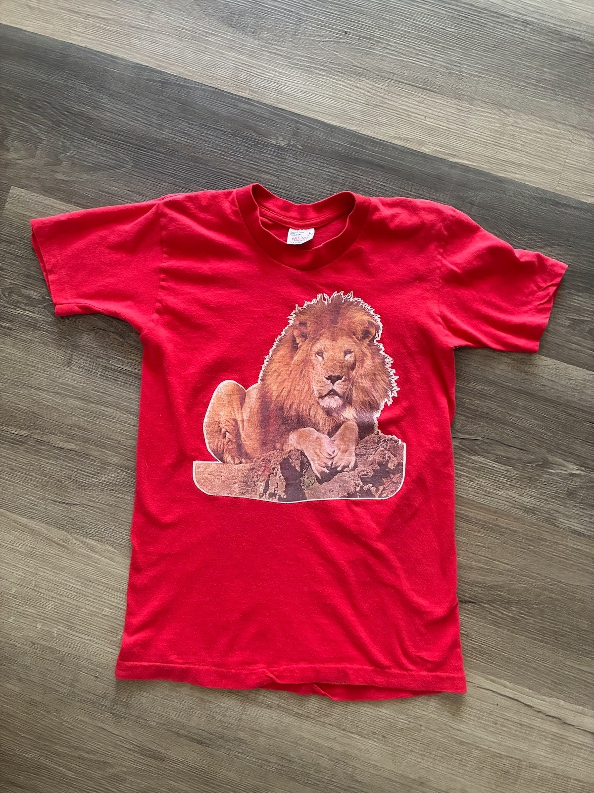 Vintage 1970s Red Lion T-Shirt Womens S Boys 14-16 Single Stitch Cotton