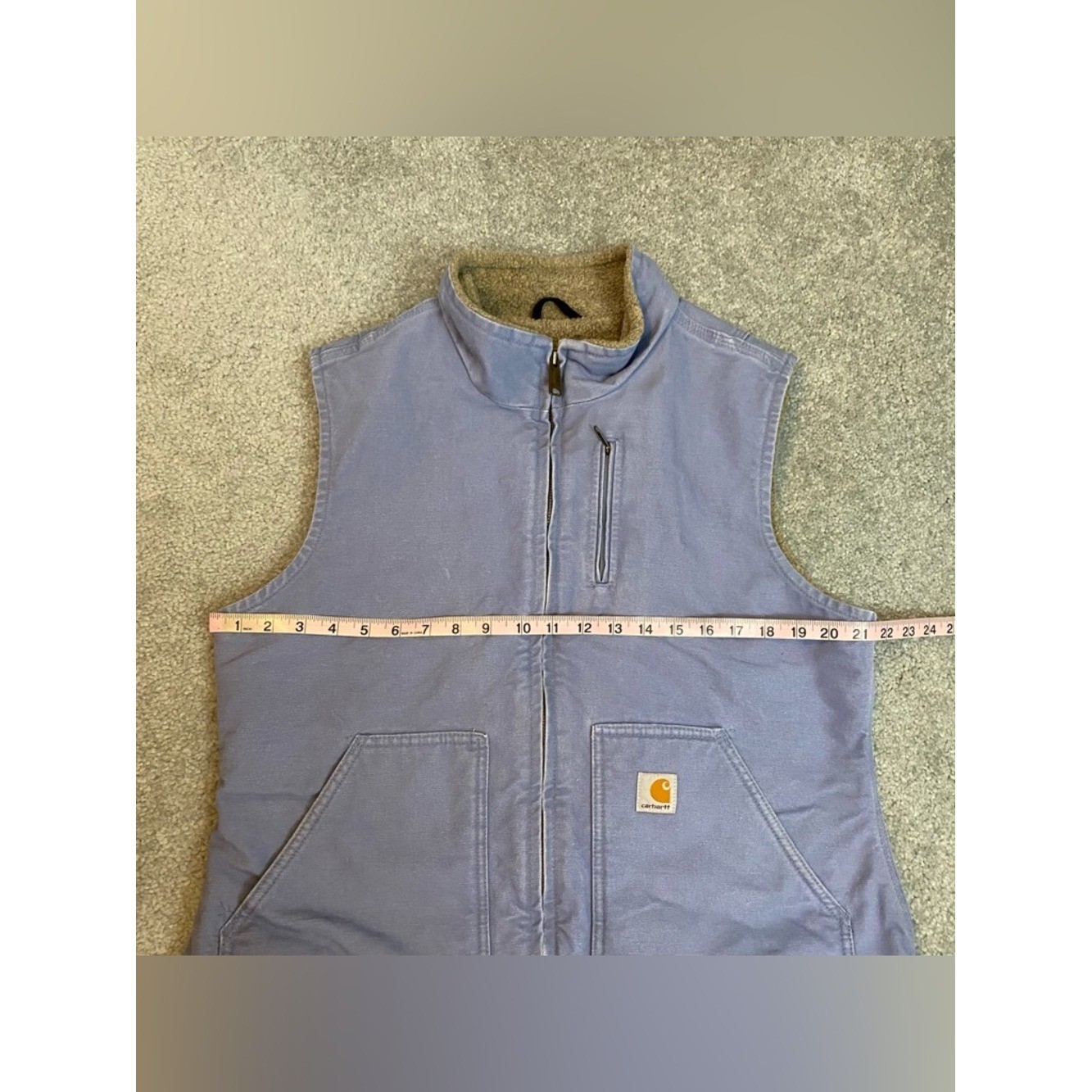 Carhartt Vest WV001 CUB Womens Blue Sherpa Mock Neck Country Vintage Y2K Large