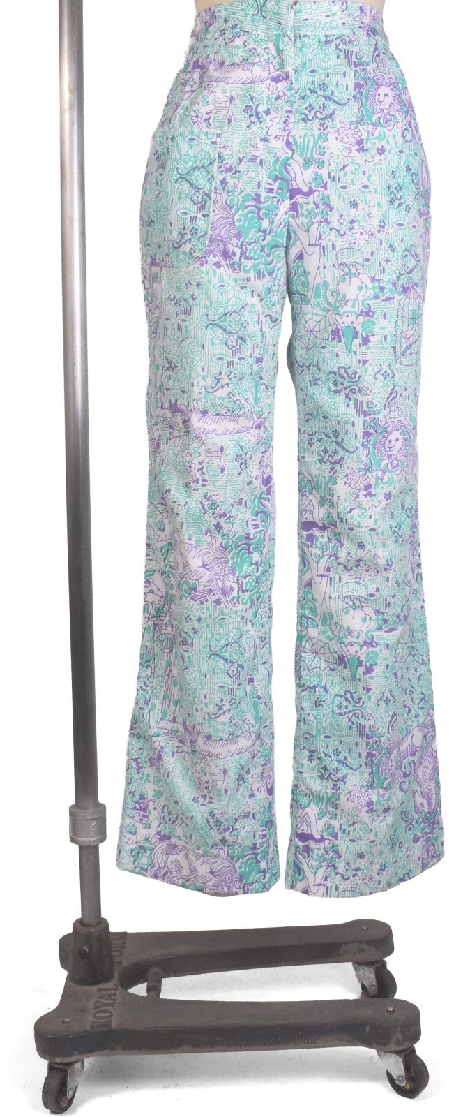 Vintage 60s LILLY PULITZER Circus Carnival Print Pants Clowns Trapeze Artists
