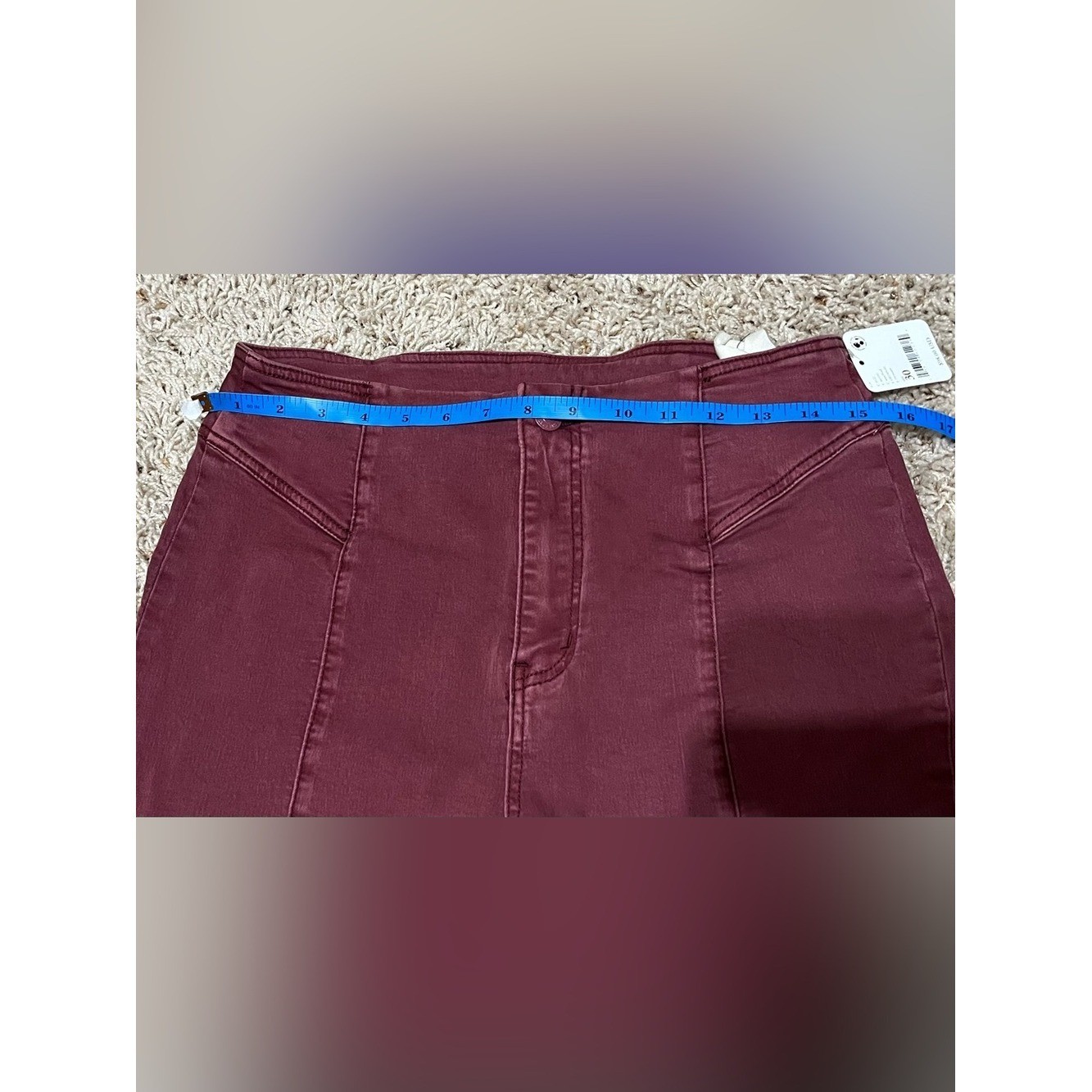 NWT We the Free CRVY Wild Honey High Rise Flare Leg Pants in Wine Size 30