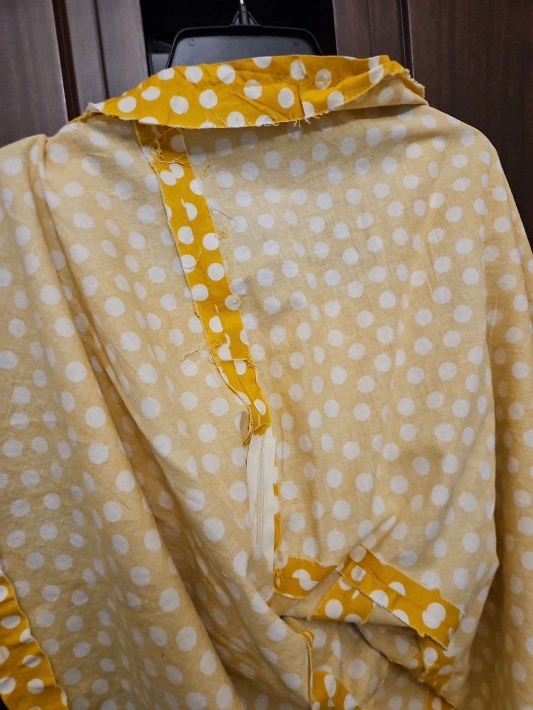Yellow White Polka Dot Sundress S Rockabilly Cottagecore Twee Whimsical Handmade