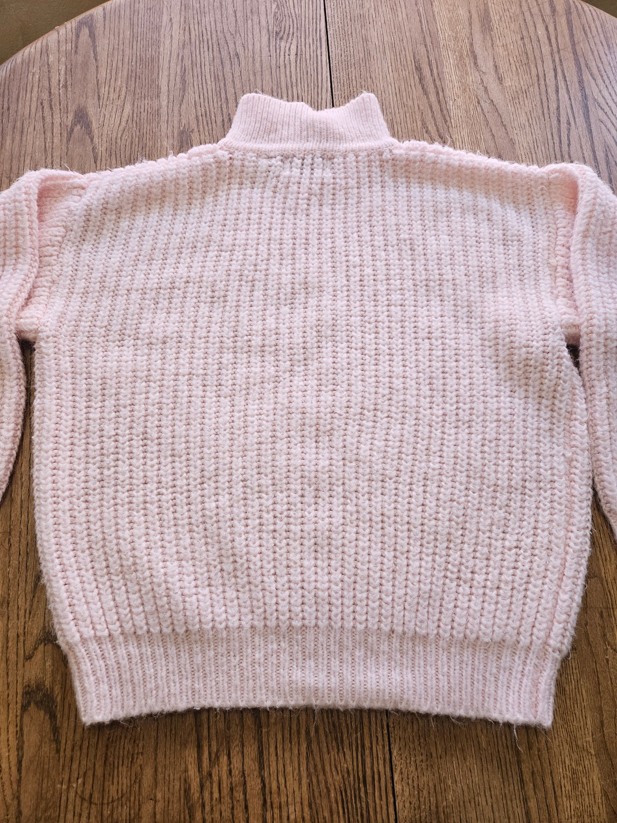 Vintage 80s Tarazzia Pink Cable Knit Sweater Acrylic Fuzzy Look Chunky Knit Med.