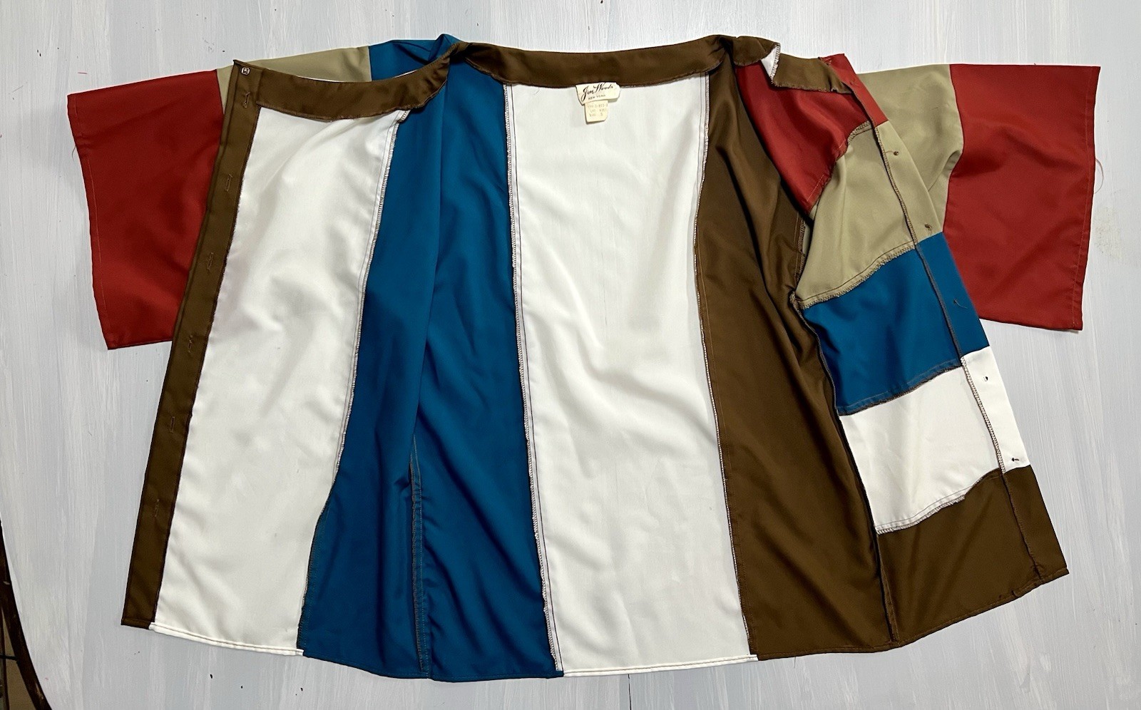 Vintage 1980’s Color Block Secretary Geek Woman’s Retro Blouse Shirt Top S