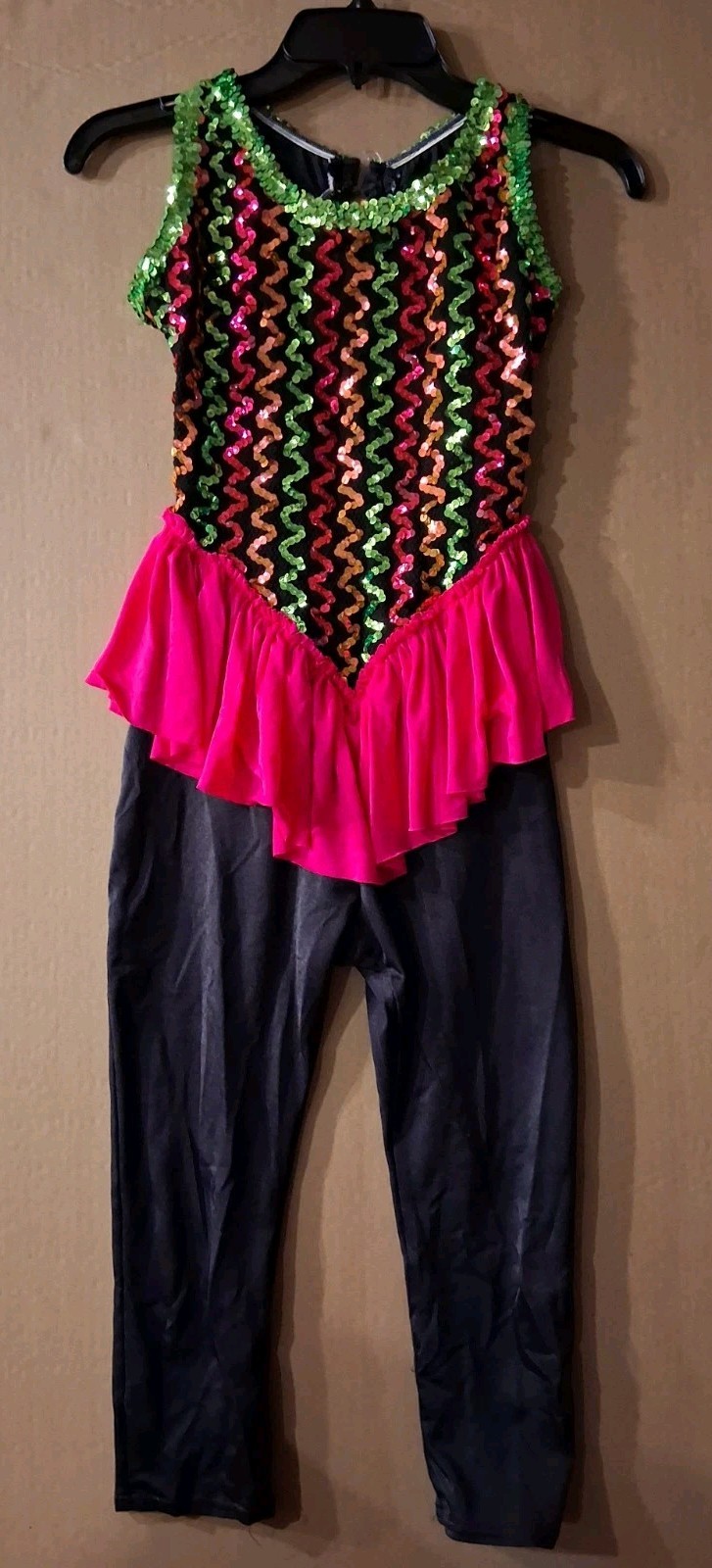 Vintage Curtain Call Costumes 80s 90s Neon Sequin Bodysuit 2 Piece Cosplay Lot 2